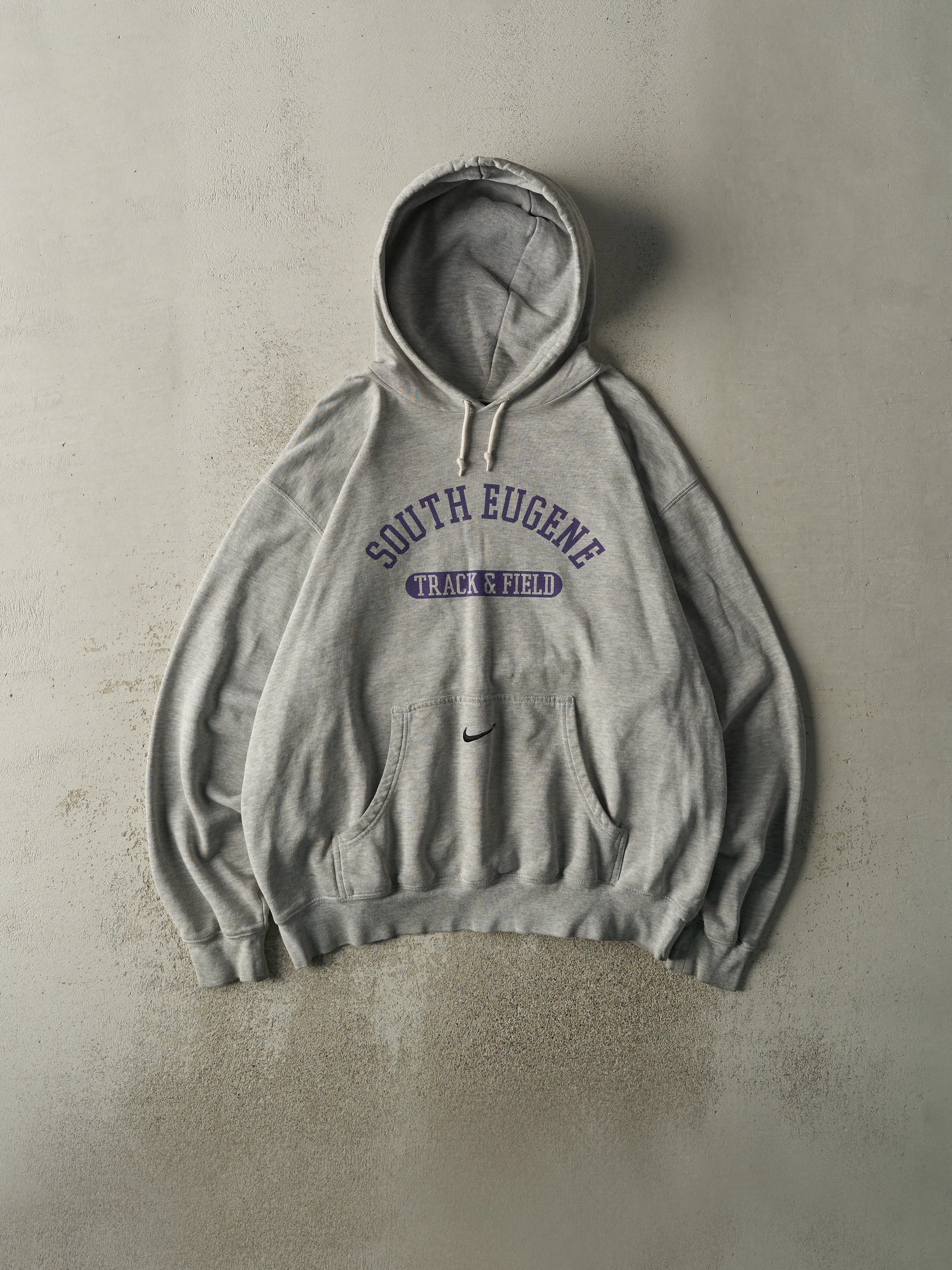 Vintage Y2K Grey South Eugene Track & Field Nike Hoodie (XL/XXL) sold by Rebalance Vintage