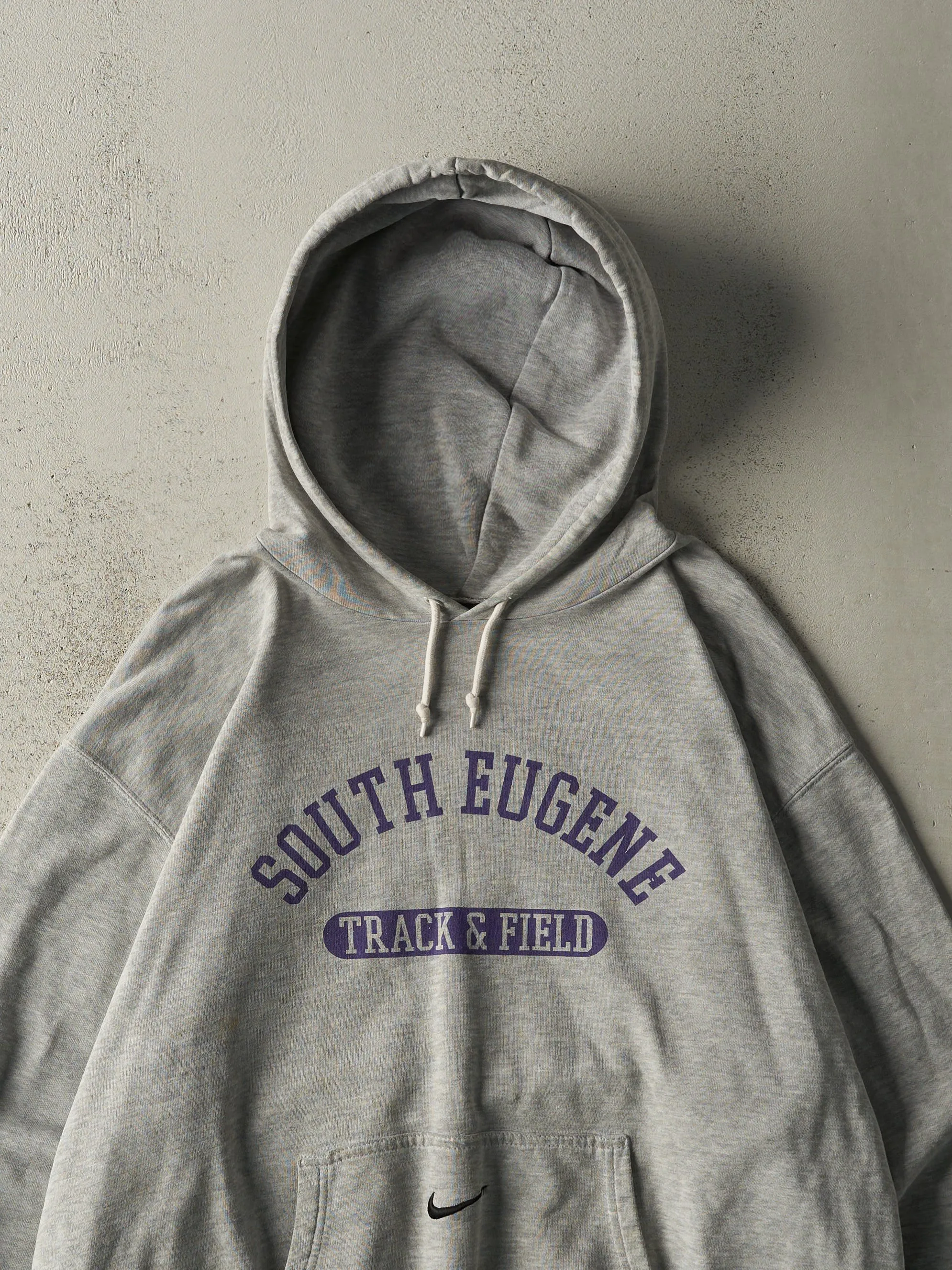 Vintage Y2K Grey South Eugene Track & Field Nike Hoodie (XL/XXL) sold by Rebalance Vintage product image thumbnail 2