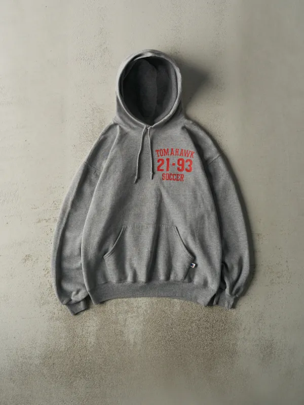 Vintage 90s Grey Tomahawk Soccer Russell Athletic Hoodie (L) sold by Rebalance Vintage