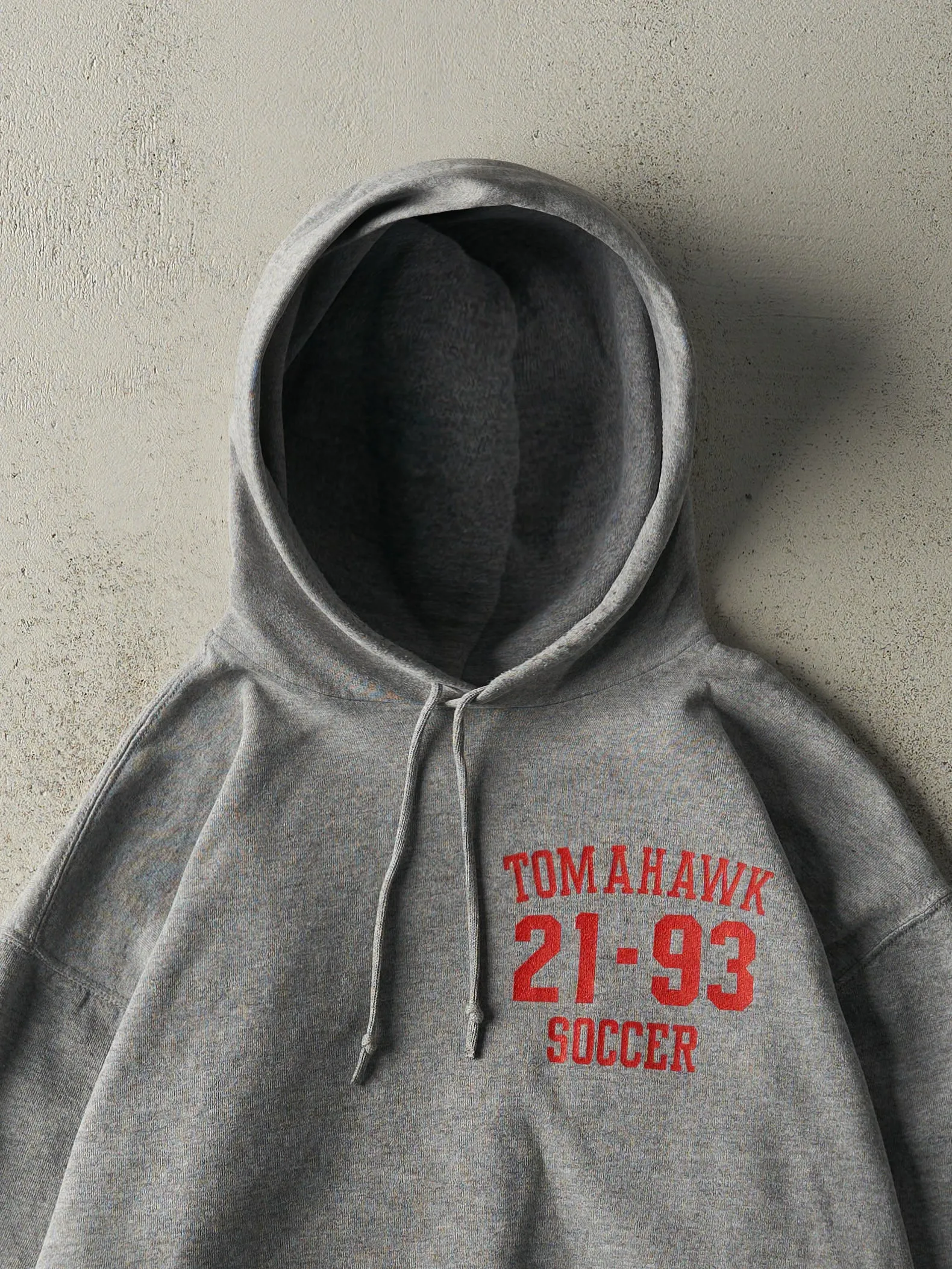 Vintage 90s Grey Tomahawk Soccer Russell Athletic Hoodie (L) sold by Rebalance Vintage product image thumbnail 2