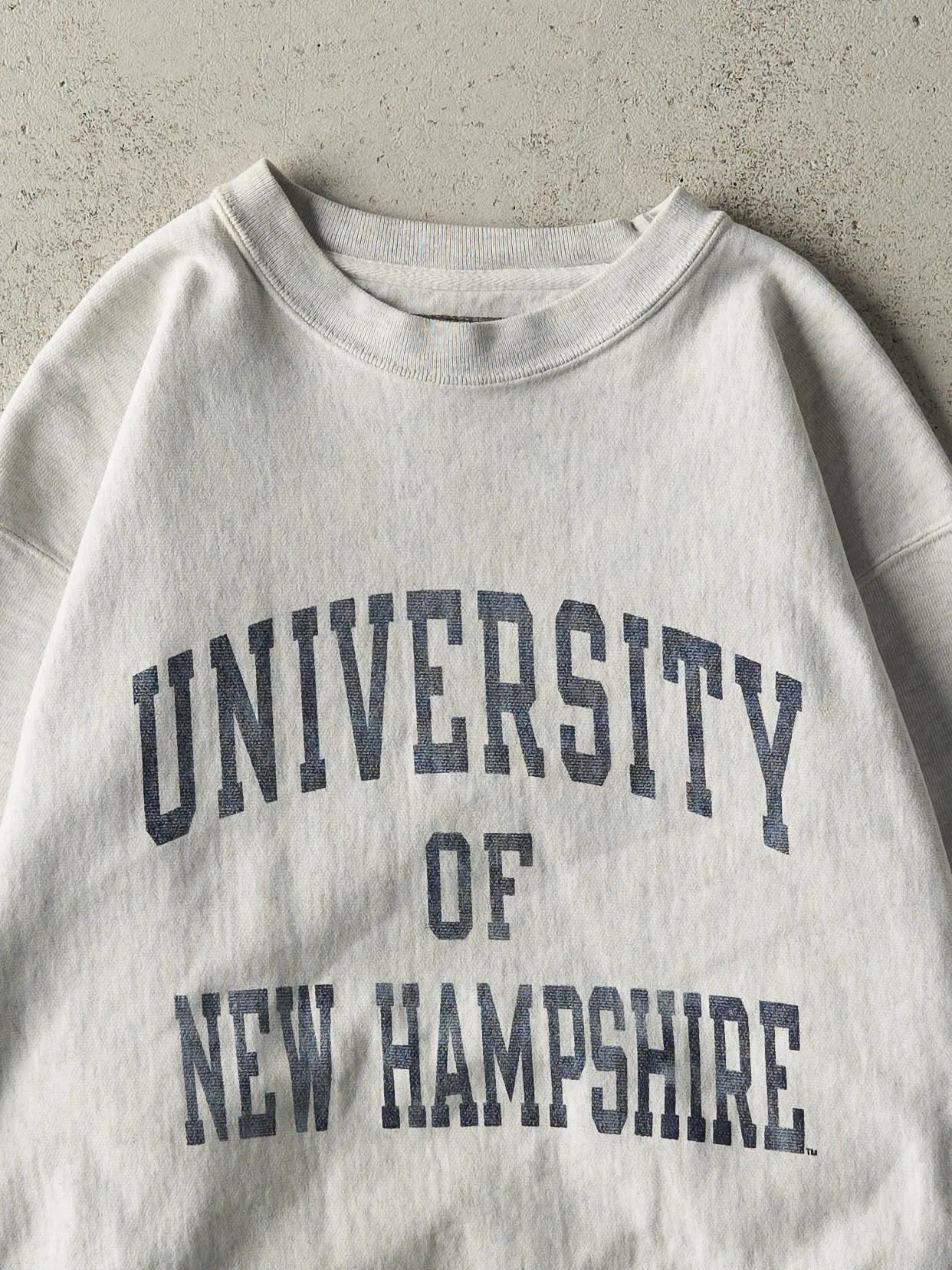 Vintage Y2K Heather Grey University of New Hampshire Champion Reverse Weave Crewneck (M) sold by Rebalance Vintage product image thumbnail 3