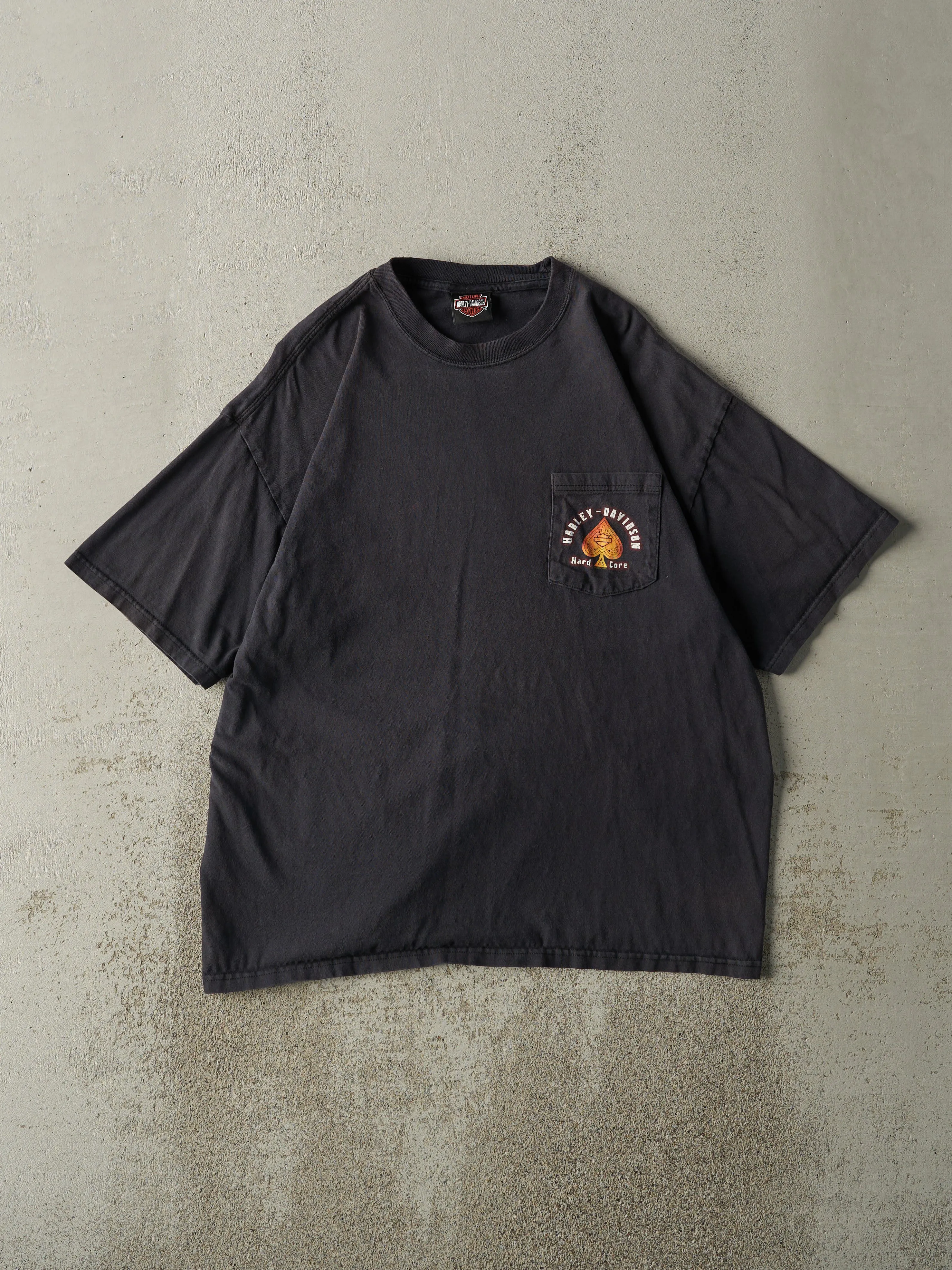 Vintage 11' Faded Black South Carolina Harley Davidson Pocket Tee (M/L) sold by Rebalance Vintage