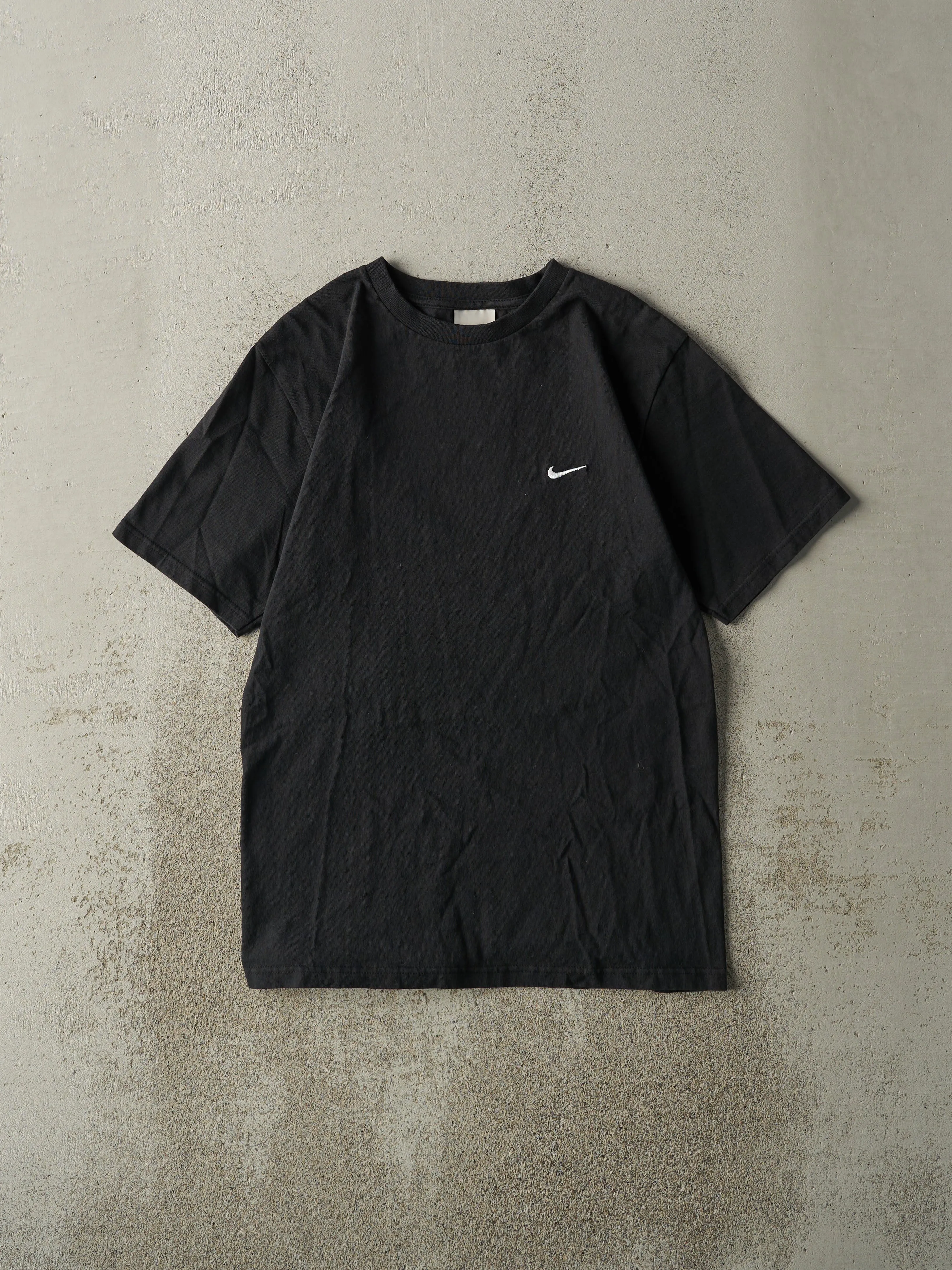 Vintage Y2K Black Nike Embroidered Swoosh Tee (S) sold by Rebalance Vintage
