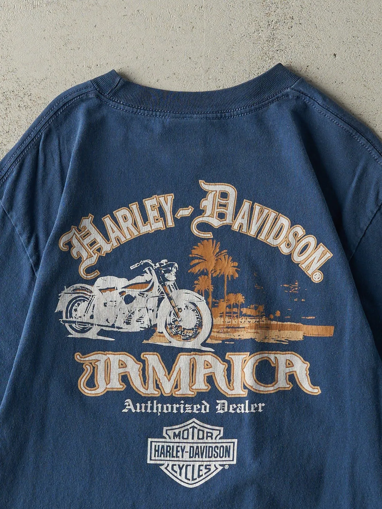 Vintage Y2K Blue Jamaica Harley Davidson Tee (S/M) sold by Rebalance Vintage product image thumbnail 4