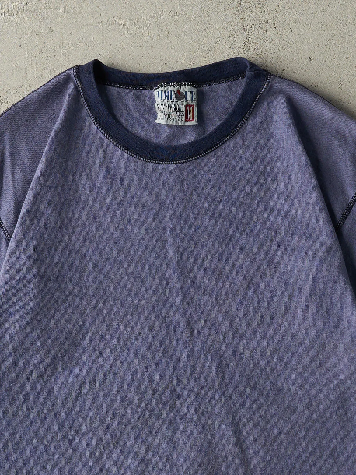 Vintage 90s Washed Blue Blank Tee (M/L) sold by Rebalance Vintage product image thumbnail 2