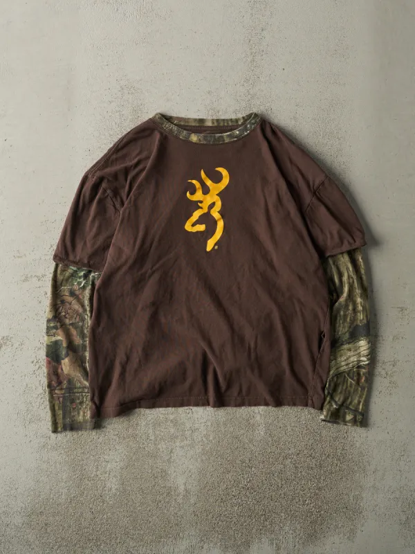 Vintage Y2K Brown & Camo Browning x Breakup Infinity Long Sleeve (M) sold by Rebalance Vintage