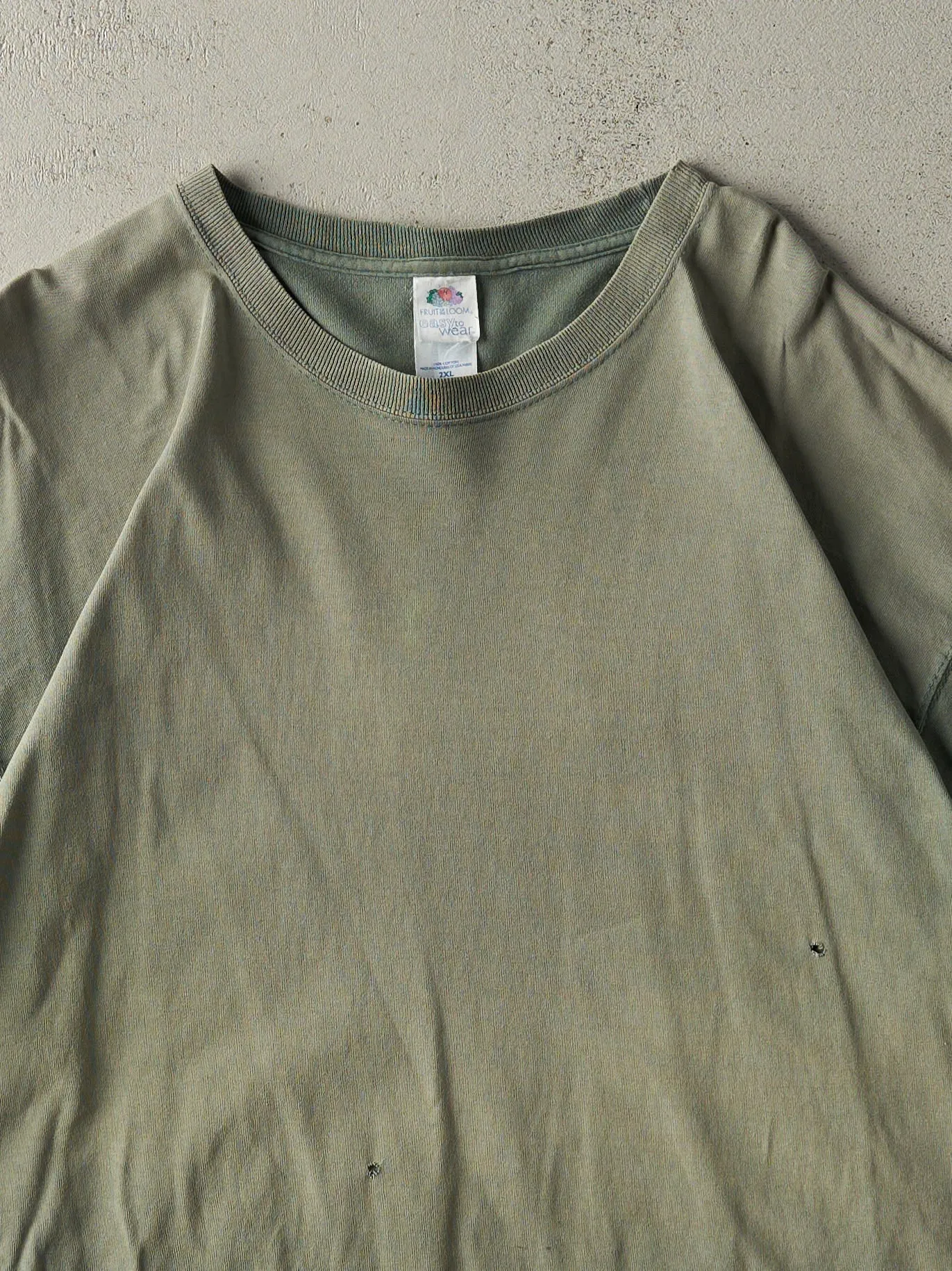 Vintage Y2K Sun Faded Green Blank Tee (XL/XXL) sold by Rebalance Vintage product image thumbnail 2