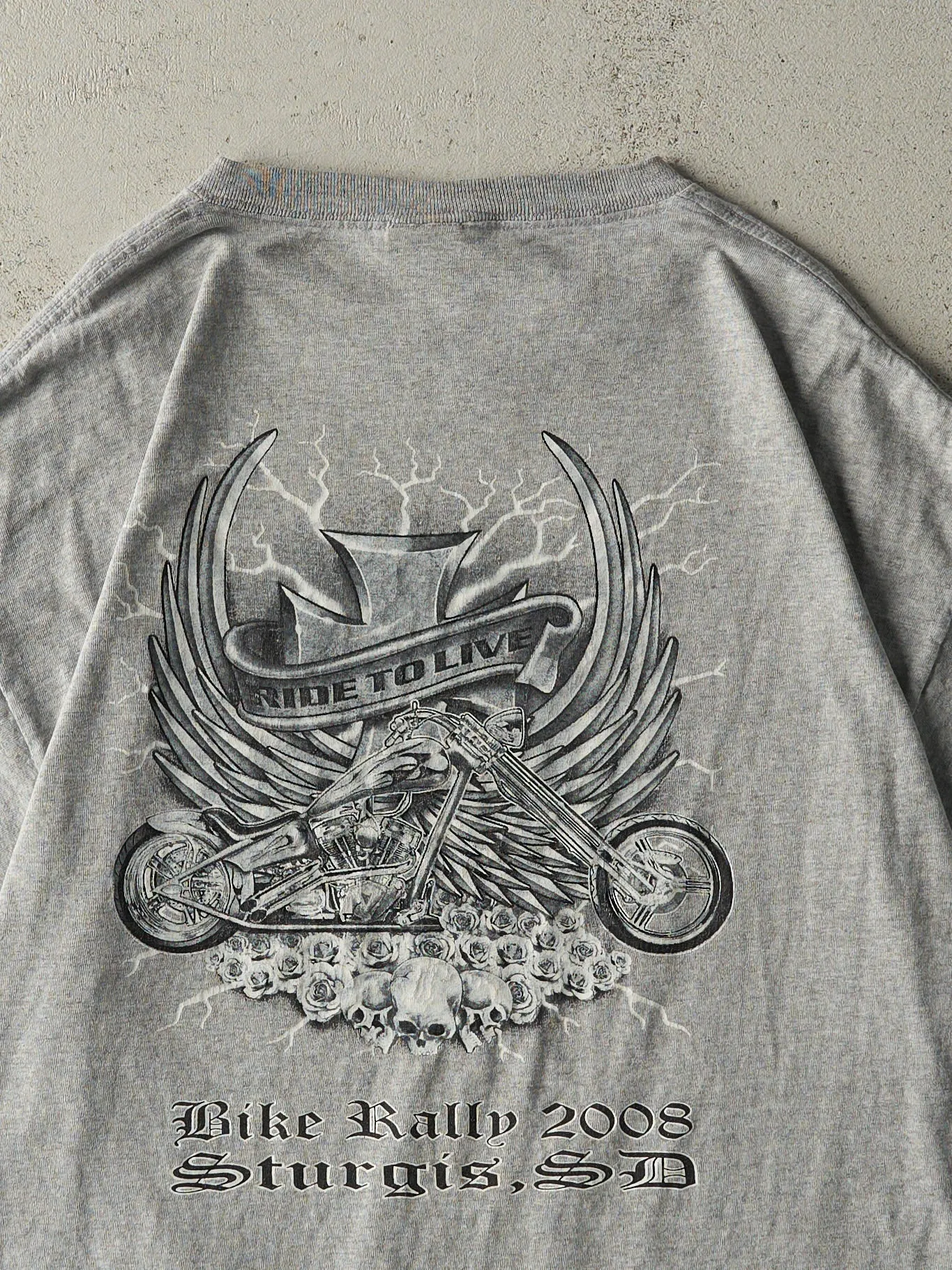 Vintage 08' Grey Sturgis Bike Rally Tee (L) sold by Rebalance Vintage product image thumbnail 4