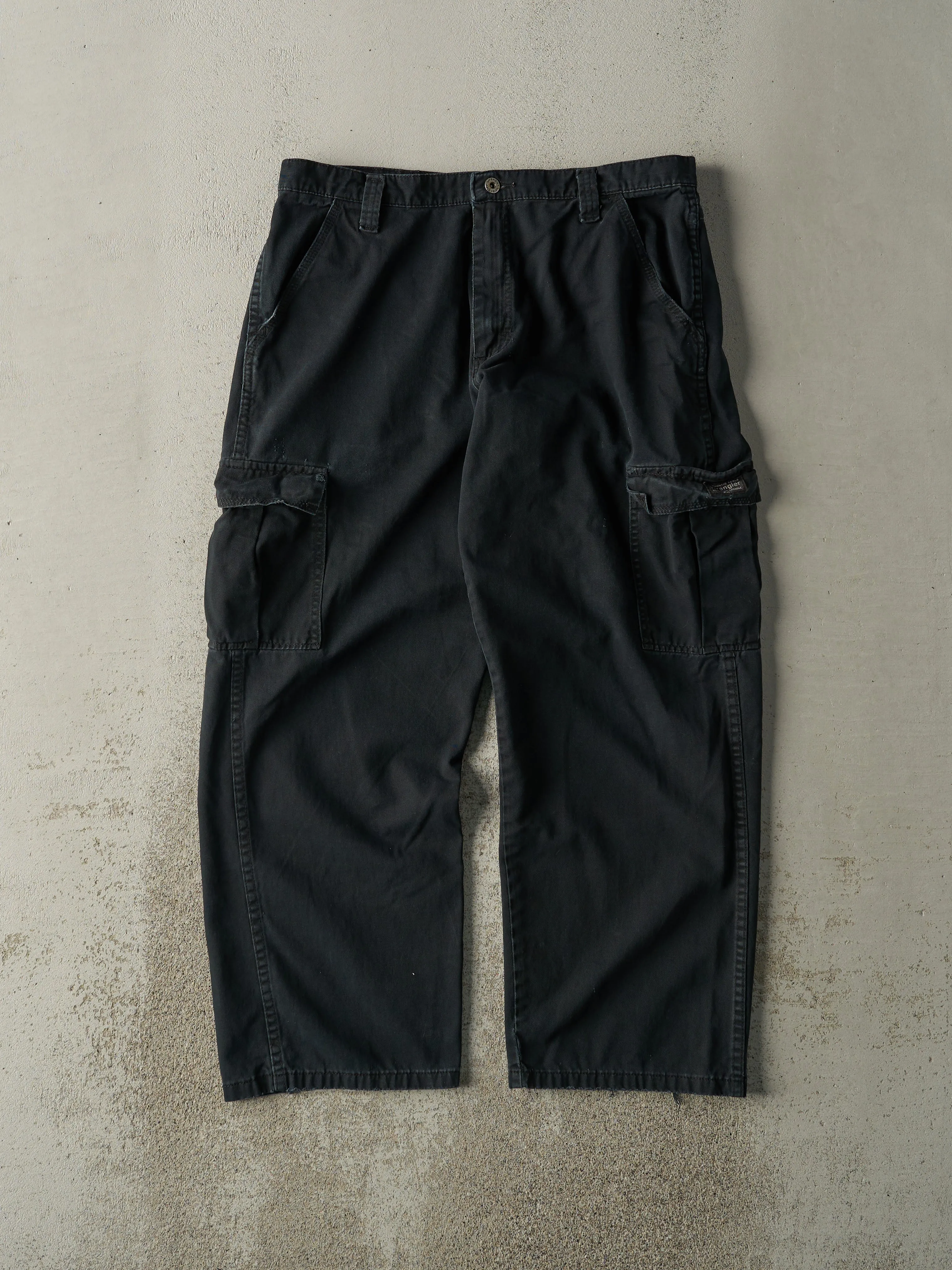 Vintage Y2K Faded Black Wrangler Cargo Pants (34x28.5) sold by Rebalance Vintage