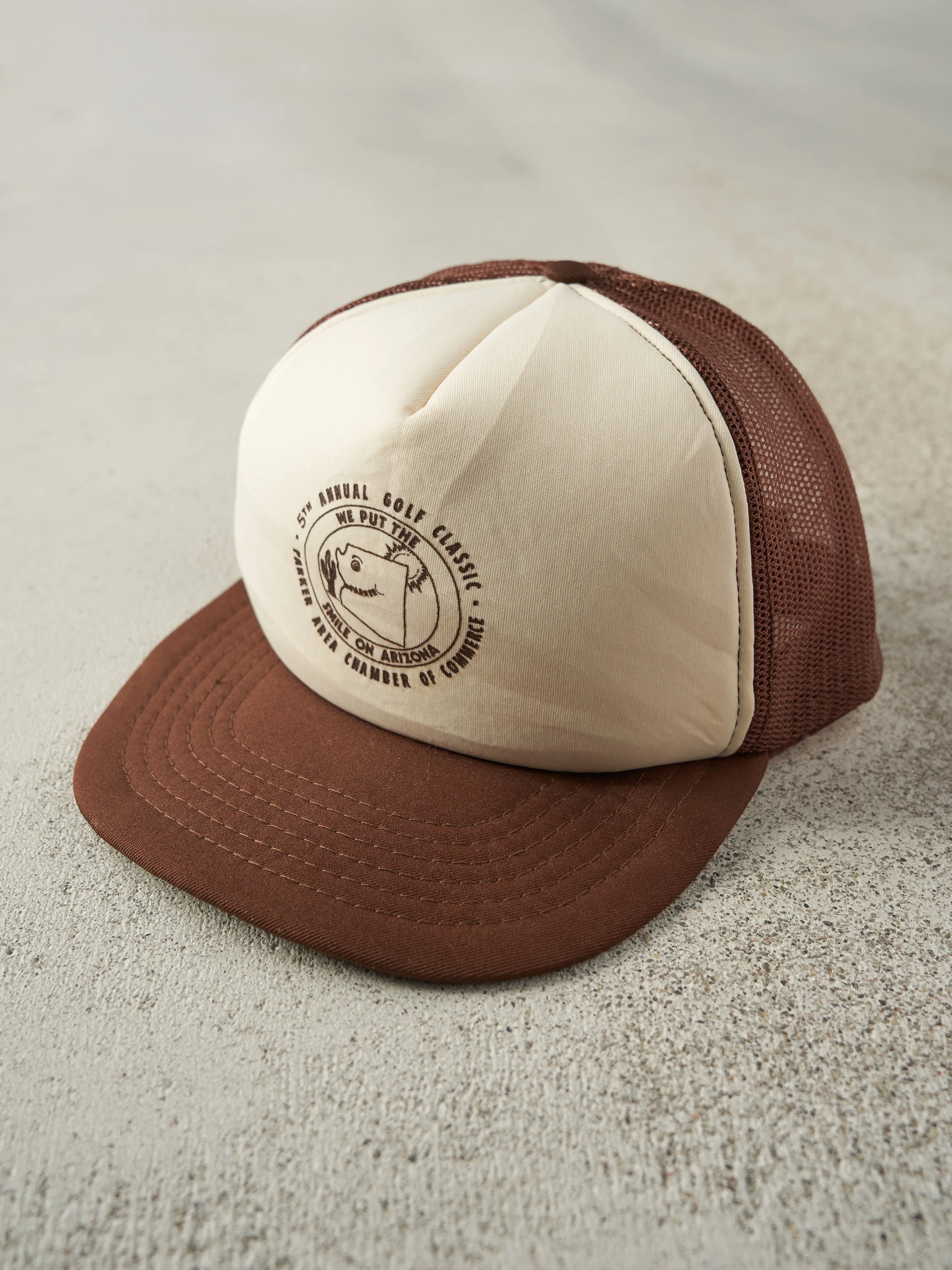 Vintage 80s Brown Golf Classics Tournament Foam Trucker Hat sold by Rebalance Vintage product image thumbnail 2