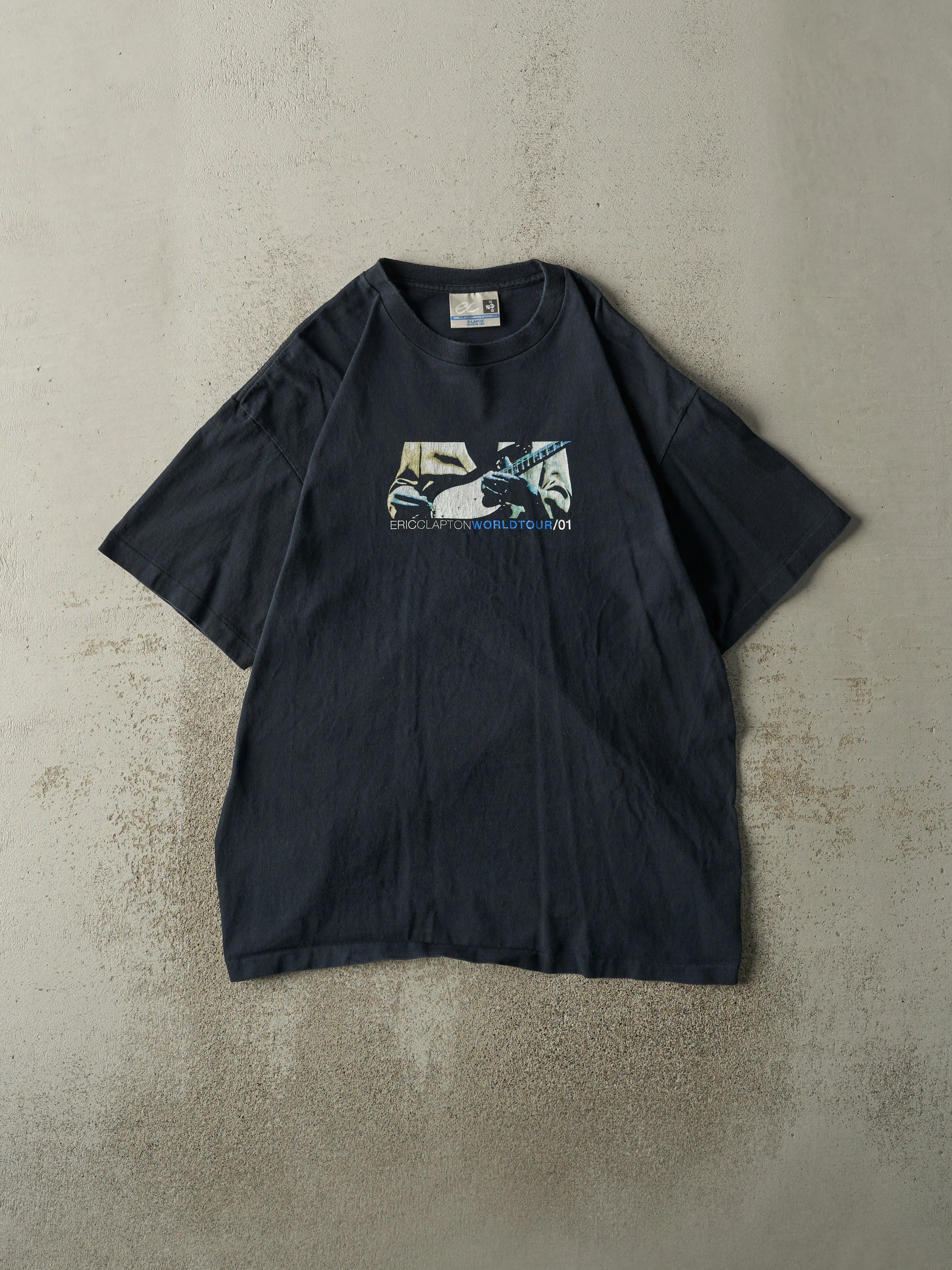 Vintage 01' Black Eric Clapton World Tour Single Stitch Tee (L/XL) sold by Rebalance Vintage