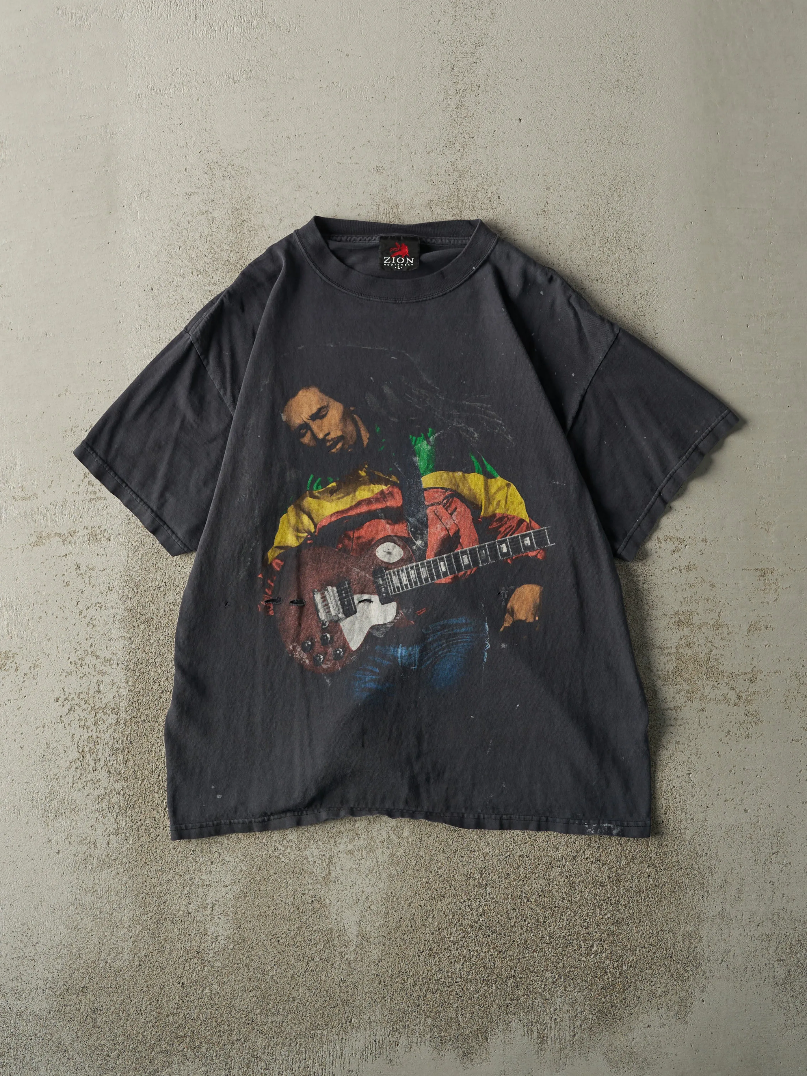 Vintage Y2K Faded Black Bob Marley Tee (M) sold by Rebalance Vintage