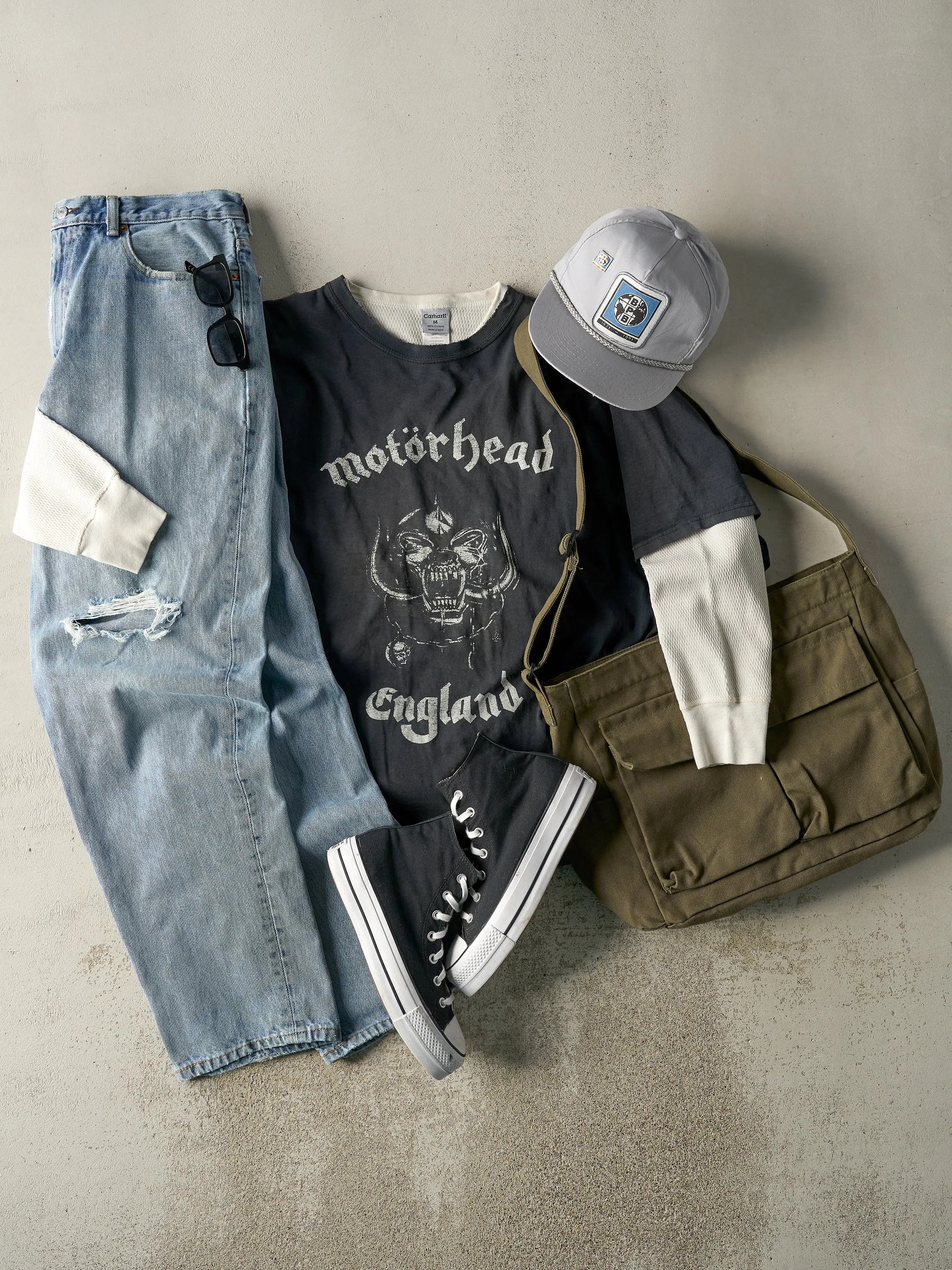 Vintage Y2K Sun Faded Black Motorhead Tee (L) sold by Rebalance Vintage product image thumbnail 2