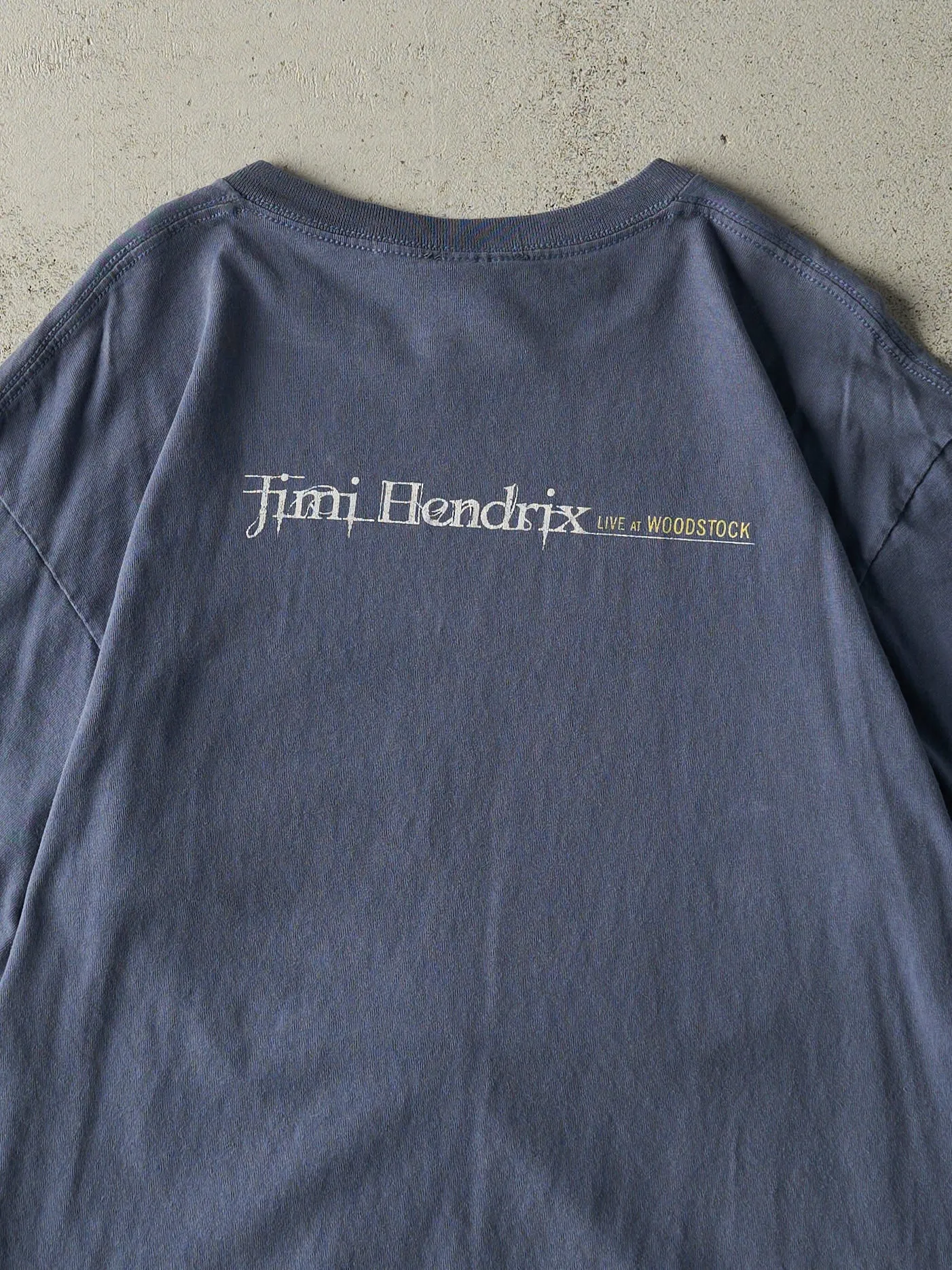Vintage 00' Slate Blue Jimi Hendrix Live At Woodstock Tee (M/L) sold by Rebalance Vintage product image thumbnail 4