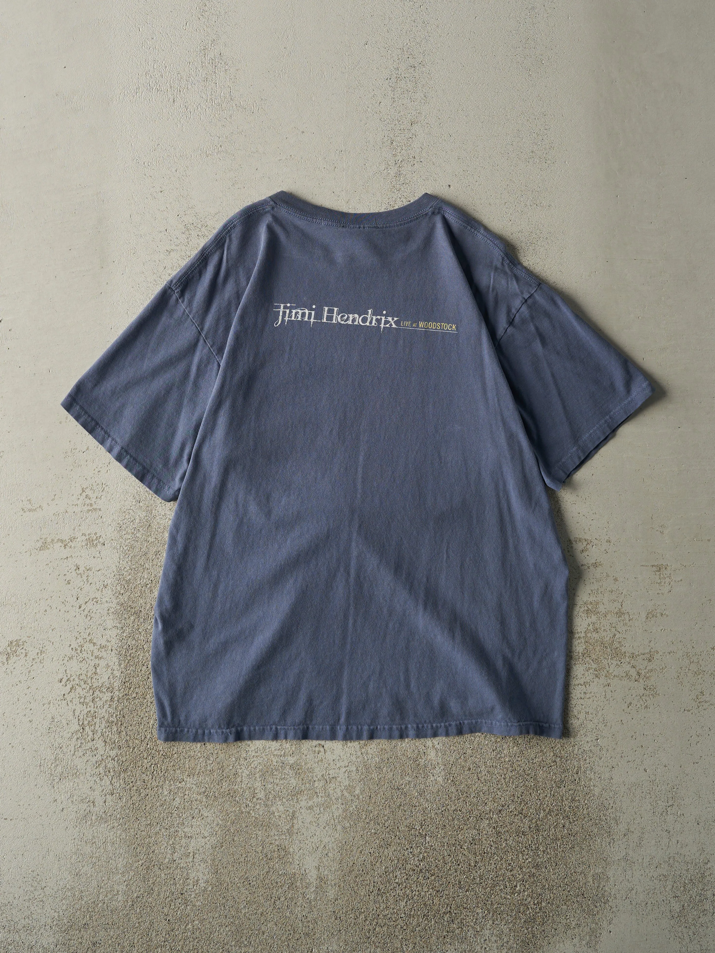 Vintage 00' Slate Blue Jimi Hendrix Live At Woodstock Tee (M/L) sold by Rebalance Vintage product image thumbnail 2