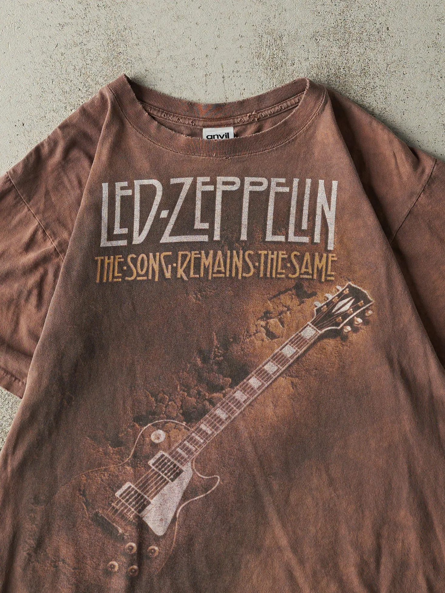Vintage Y2K Sun Faded Brown Led Zeppelin The Song Remains the Same Tee (M) sold by Rebalance Vintage product image thumbnail 3