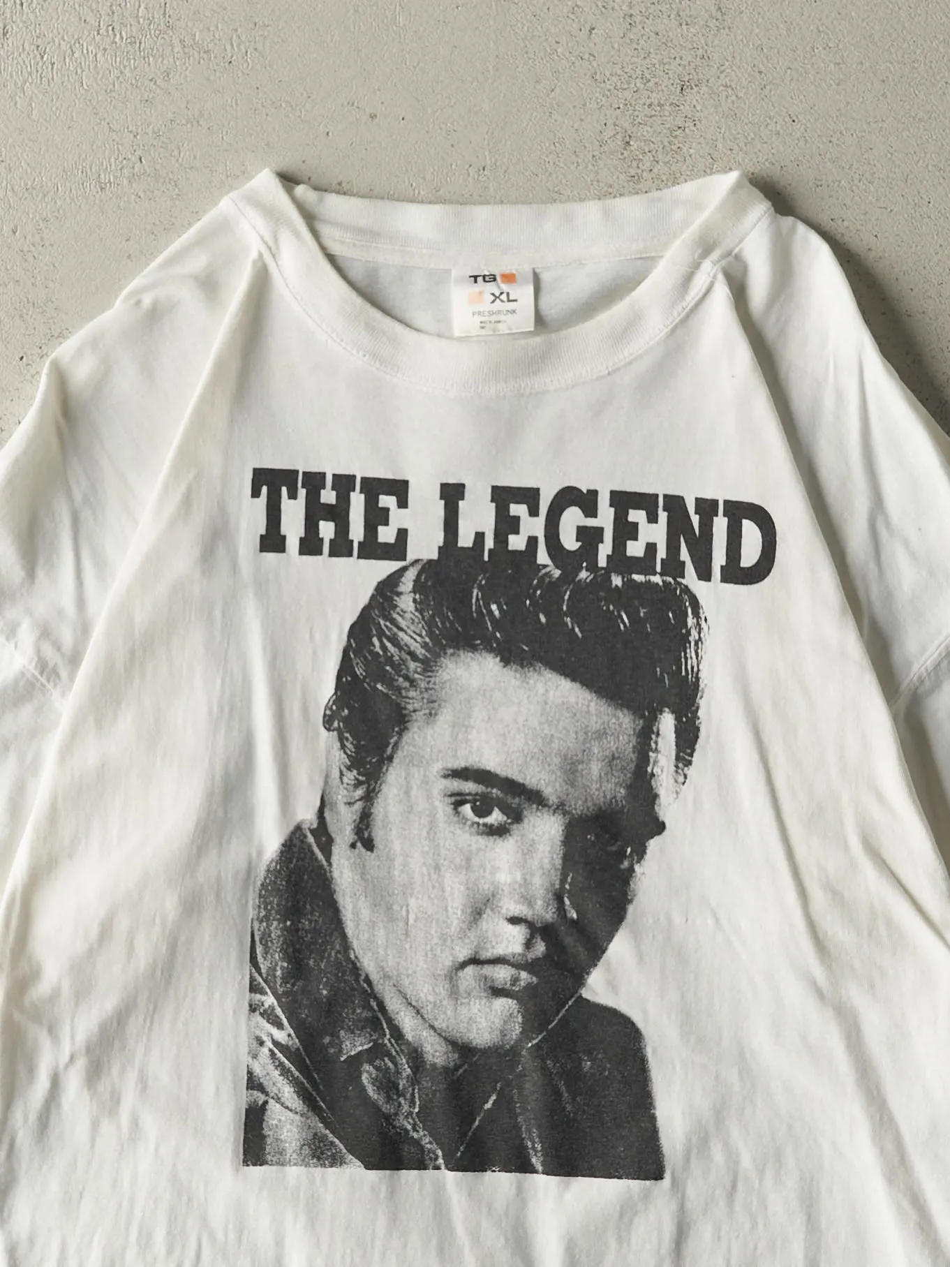 Vintage 90s White Elvis Presley Tee (L/XL) sold by Rebalance Vintage product image thumbnail 2