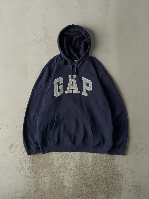 Vintage Y2K Navy Blue Embroidered Gap Hoodie (L/XL) sold by Rebalance Vintage