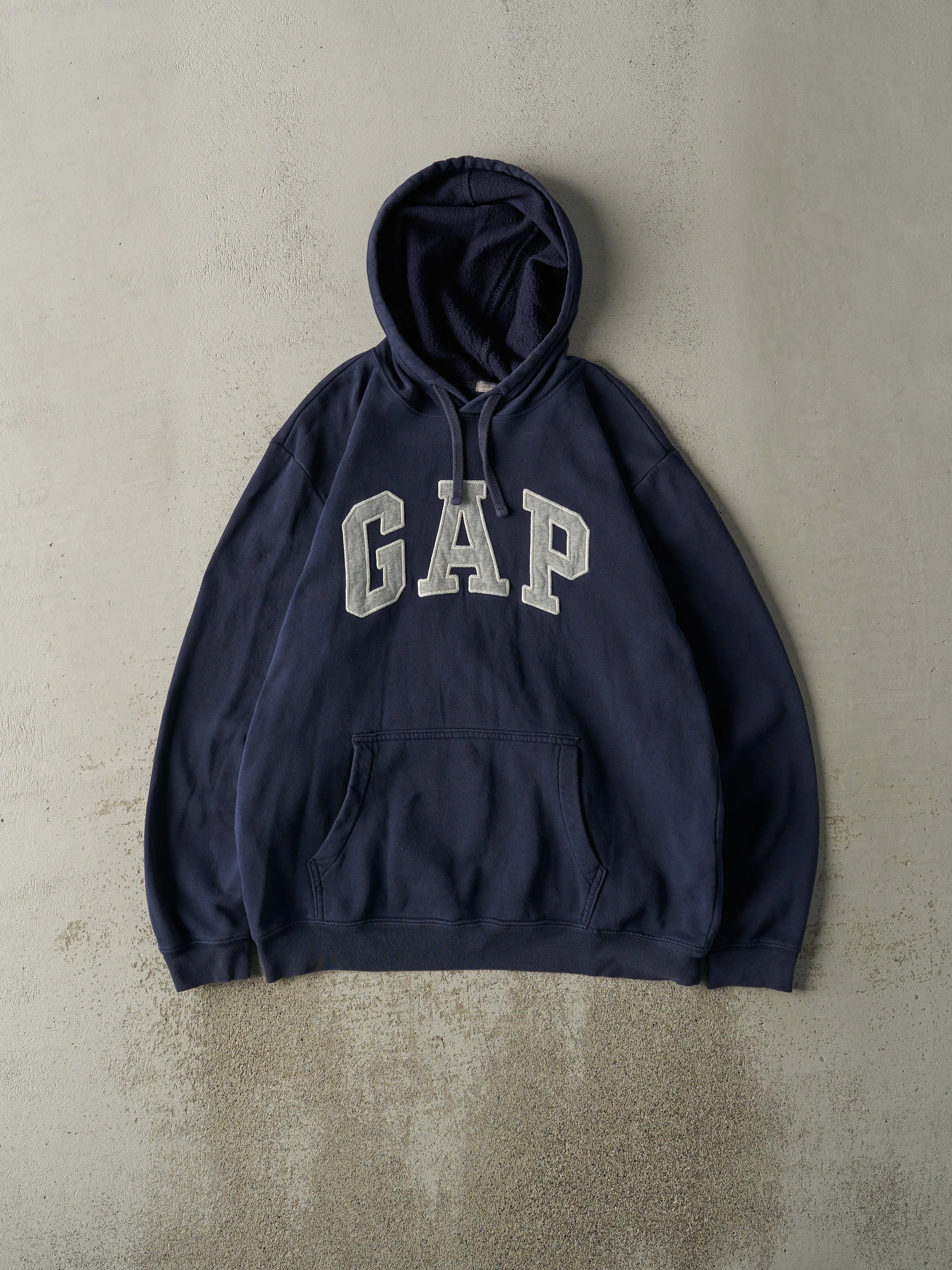 Vintage Y2K Navy Blue Embroidered Gap Hoodie (L/XL) sold by Rebalance Vintage