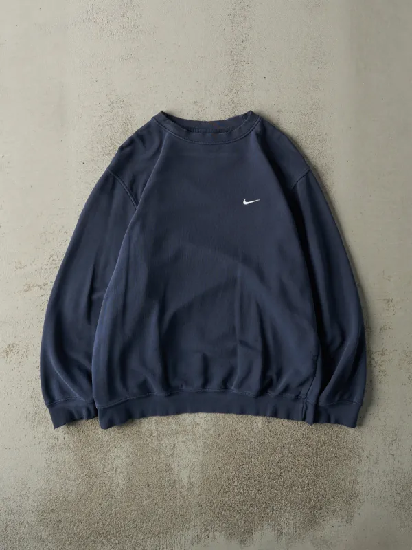 Vintage Y2K Navy Blue Embroidered Nike Crewneck (M/L) sold by Rebalance Vintage