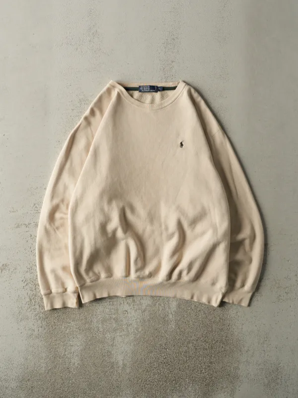 Vintage Y2K Beige Embroidered Polo Ralph Lauren Crewneck (XL/XXL) sold by Rebalance Vintage