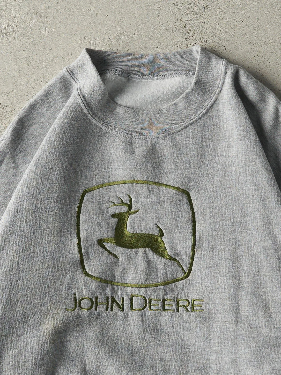 Vintage Y2K Grey Embroidered John Deere Crewneck (XL) sold by Rebalance Vintage product image thumbnail 2
