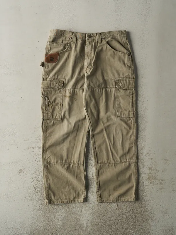 Vintage Y2K Beige Wrangler Riggs Ripstop Double Knee Cargo Pants (36x29) made by Rebalance Vintage