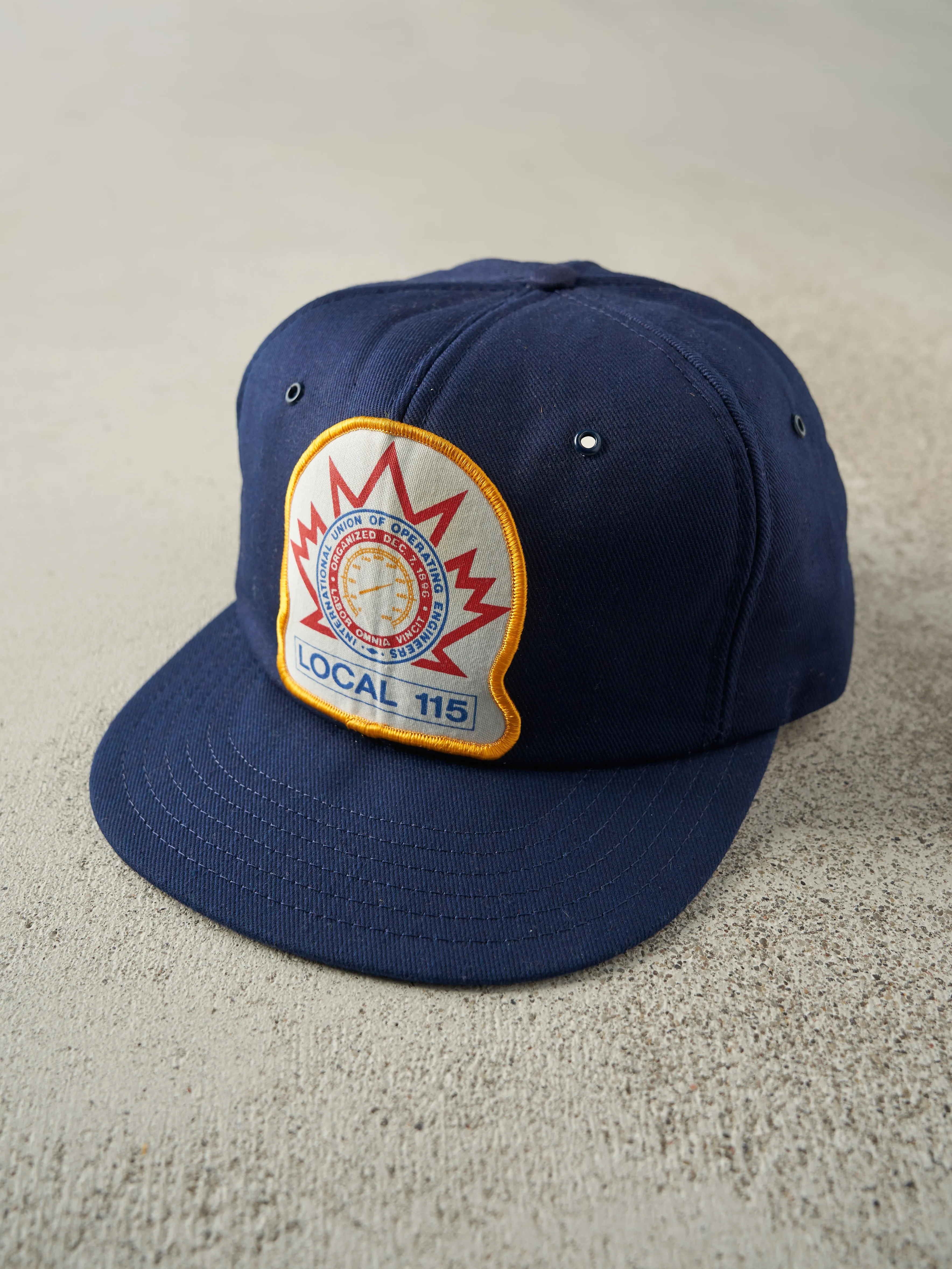Vintage 80s Navy Blue Engineers Union Local 115 Foam Snapback Hat sold by Rebalance Vintage product image thumbnail 2