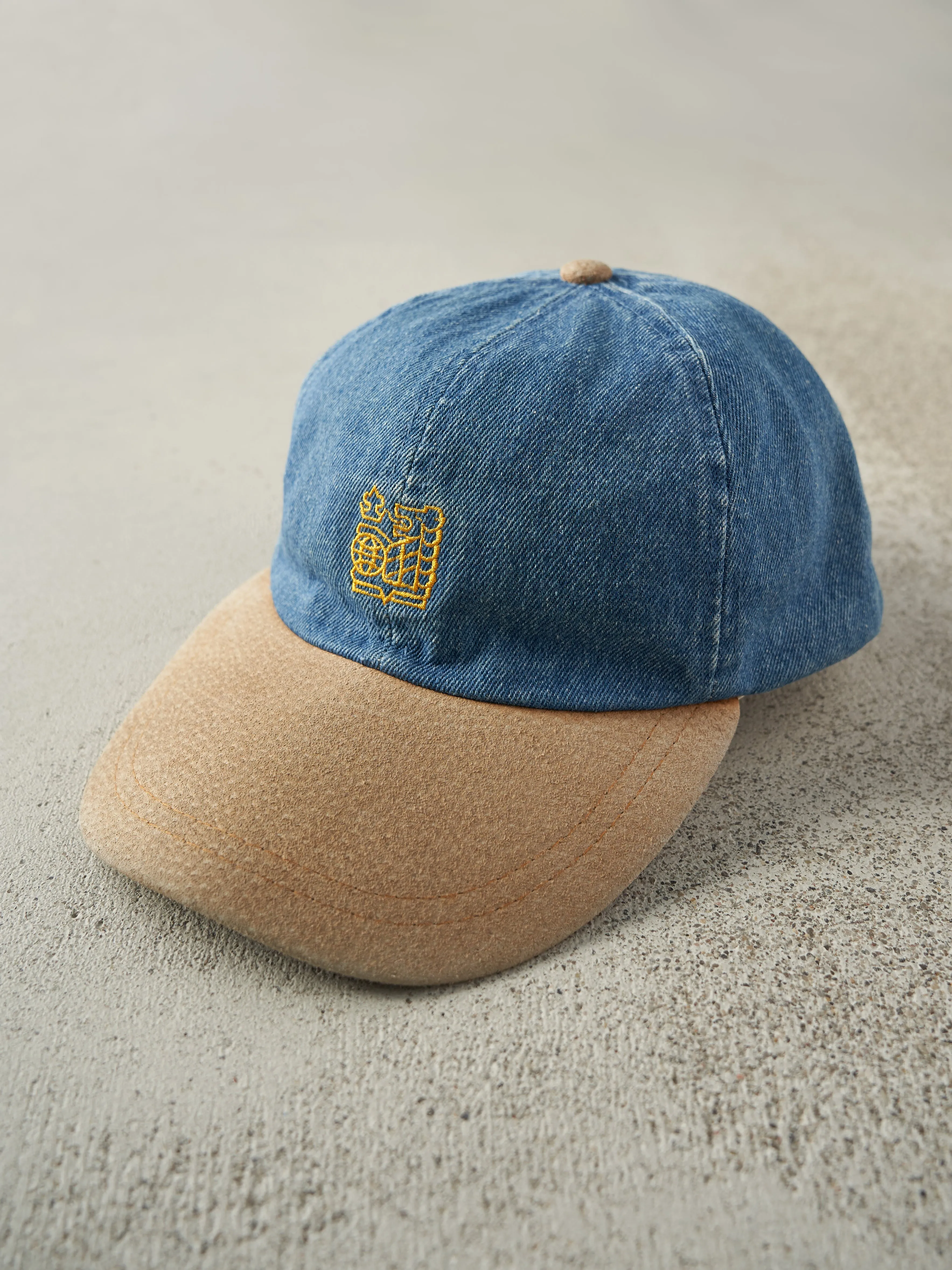 Vintage 90s Denim & Beige Embroidered Two Tone Leather Strap back sold by Rebalance Vintage product image thumbnail 2