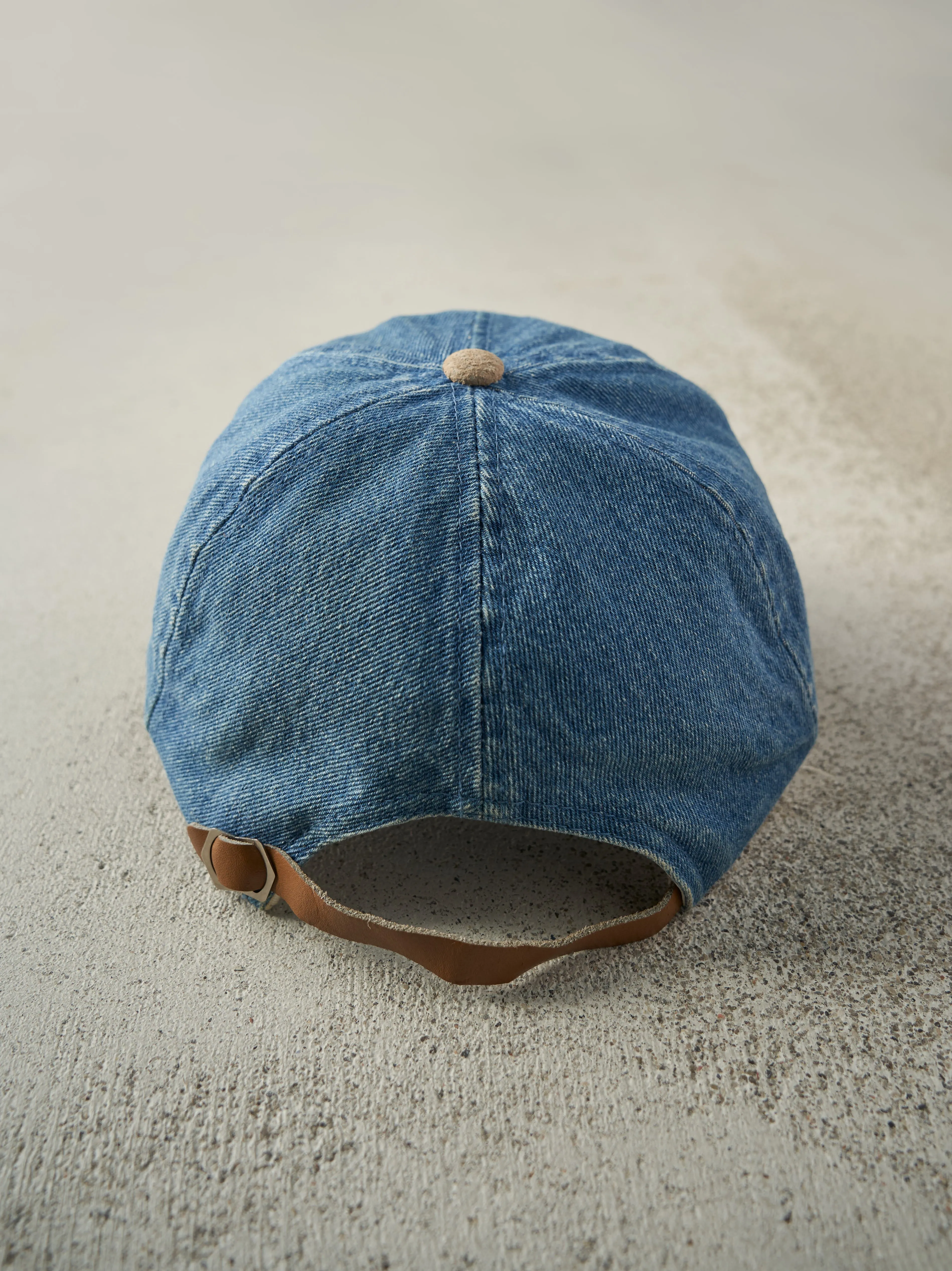 Vintage 90s Denim & Beige Embroidered Two Tone Leather Strap back sold by Rebalance Vintage product image thumbnail 3