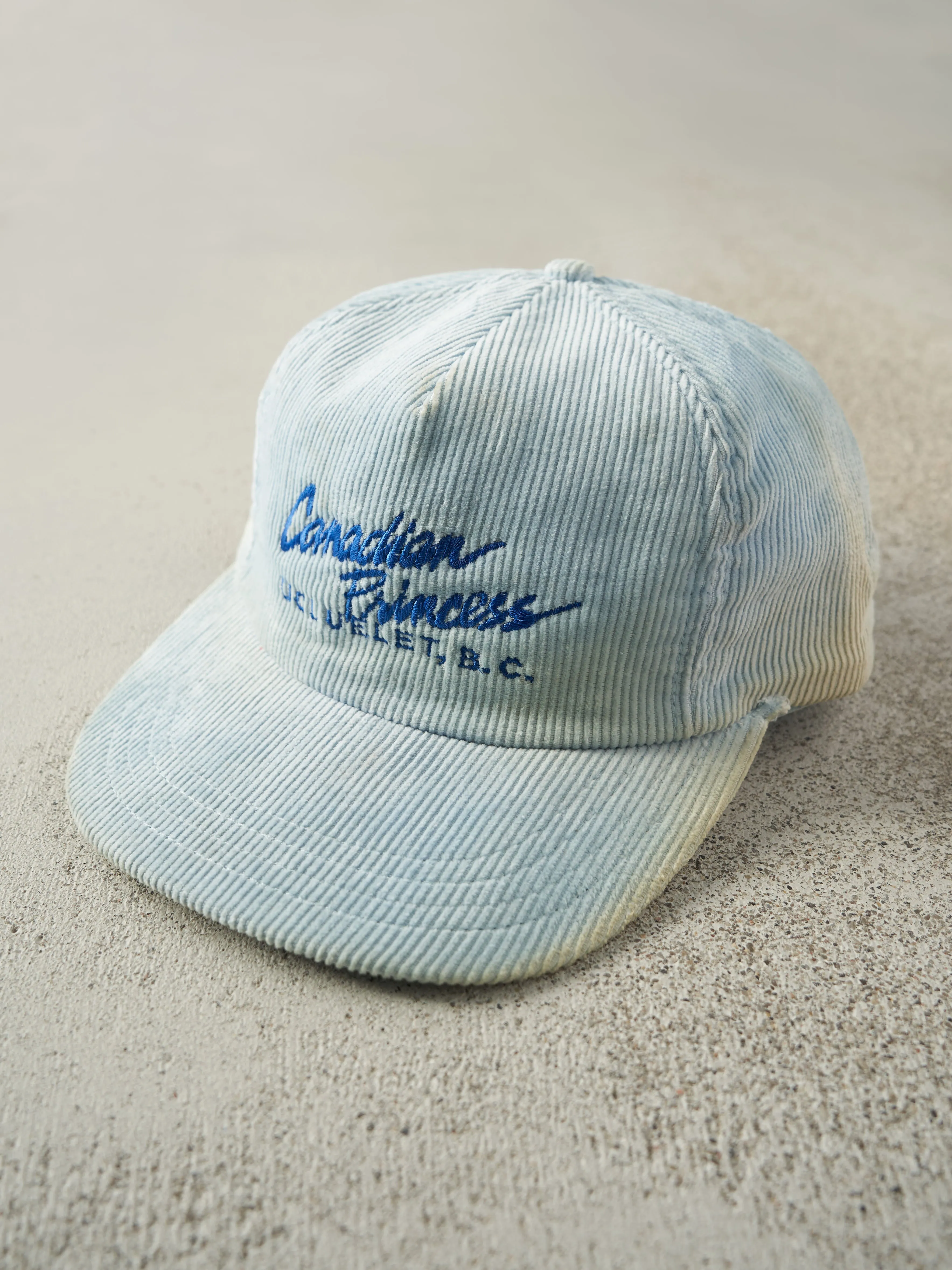 Vintage 90s Blue Canadian Princess Ucluelet, B.C. Corduroy Snapback sold by Rebalance Vintage product image thumbnail 2