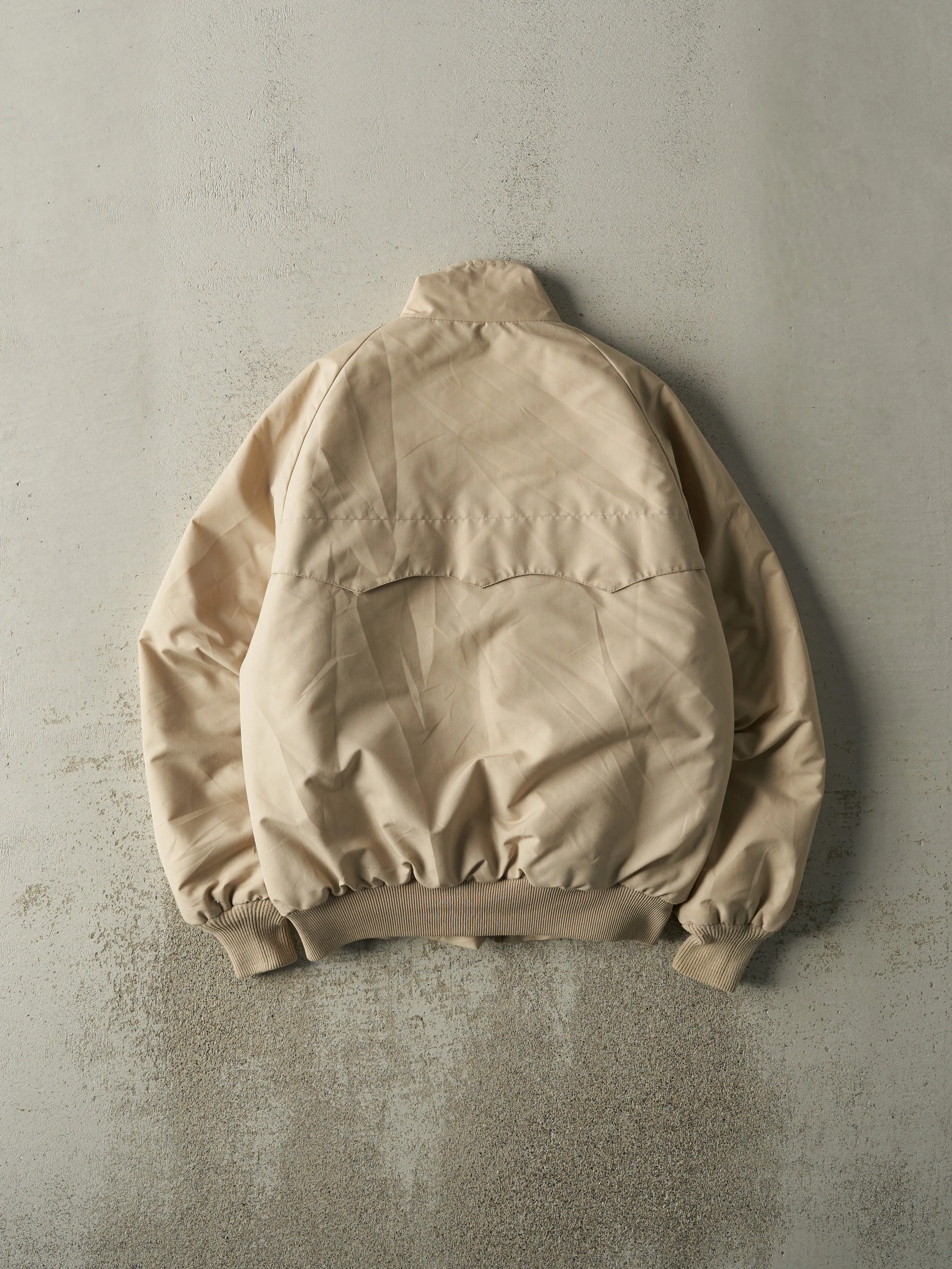 Vintage 80s Beige Flannel Lined Harrington Jacket (M) sold by Rebalance Vintage product image thumbnail 3