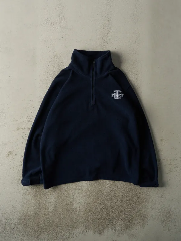 Vintage Y2K Navy Blue Embroidered Toronto Maple Leafs Fleece Quarter Zip (M/L) sold by Rebalance Vintage