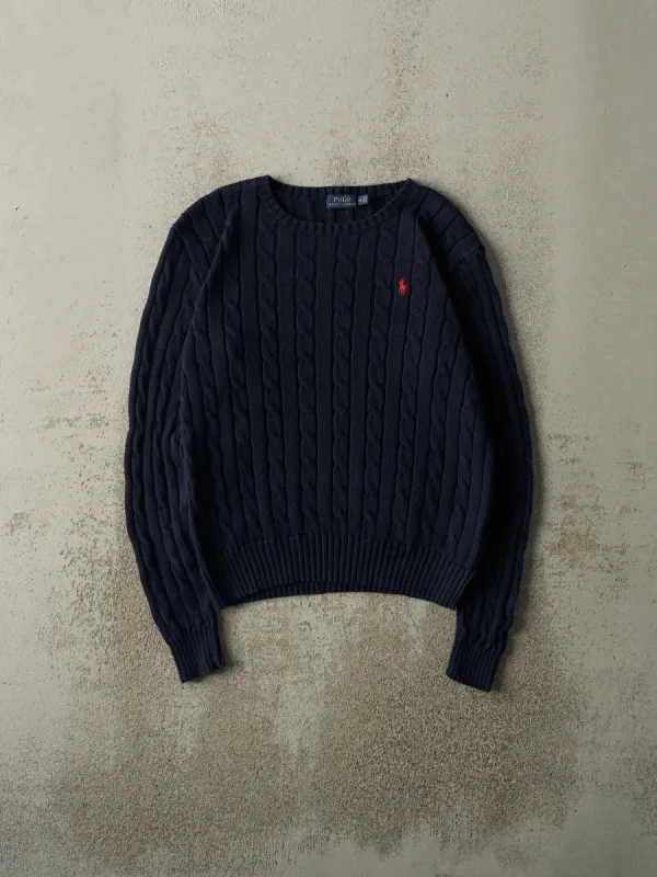 Vintage Y2K Navy Blue Ralph Lauren Cable Knit (M) sold by Rebalance Vintage