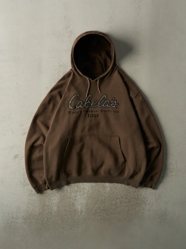 Vintage Y2K Brown Embroidered Cabela's Hoodie (XL/XXL) made by Rebalance Vintage