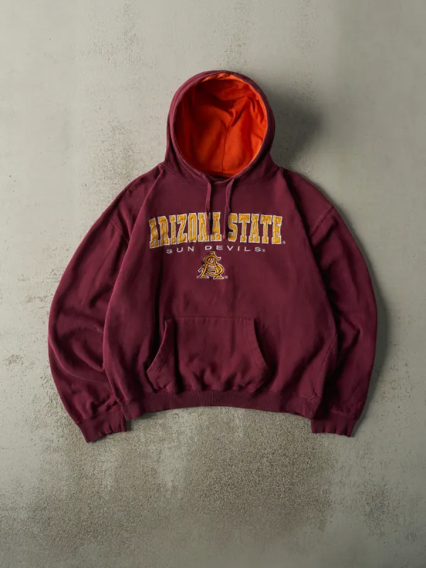 Vintage Y2K Burgundy Embroidered Arizona State Sun Devils Hoodie (L/XL) sold by Rebalance Vintage