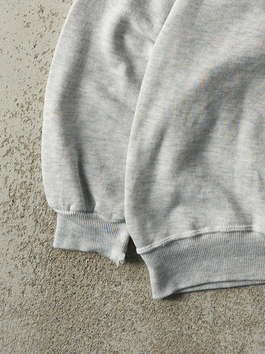 Vintage 80s Heather Grey Pension Slogan Crewneck (L/XL) sold by Rebalance Vintage product image thumbnail 3