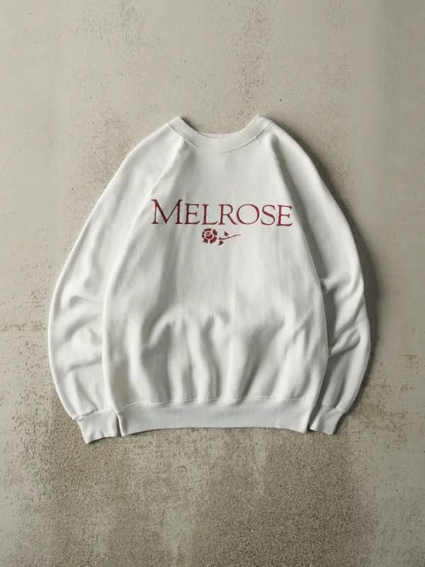 Vintage 80s White Melrose Crewneck (S/M) sold by Rebalance Vintage