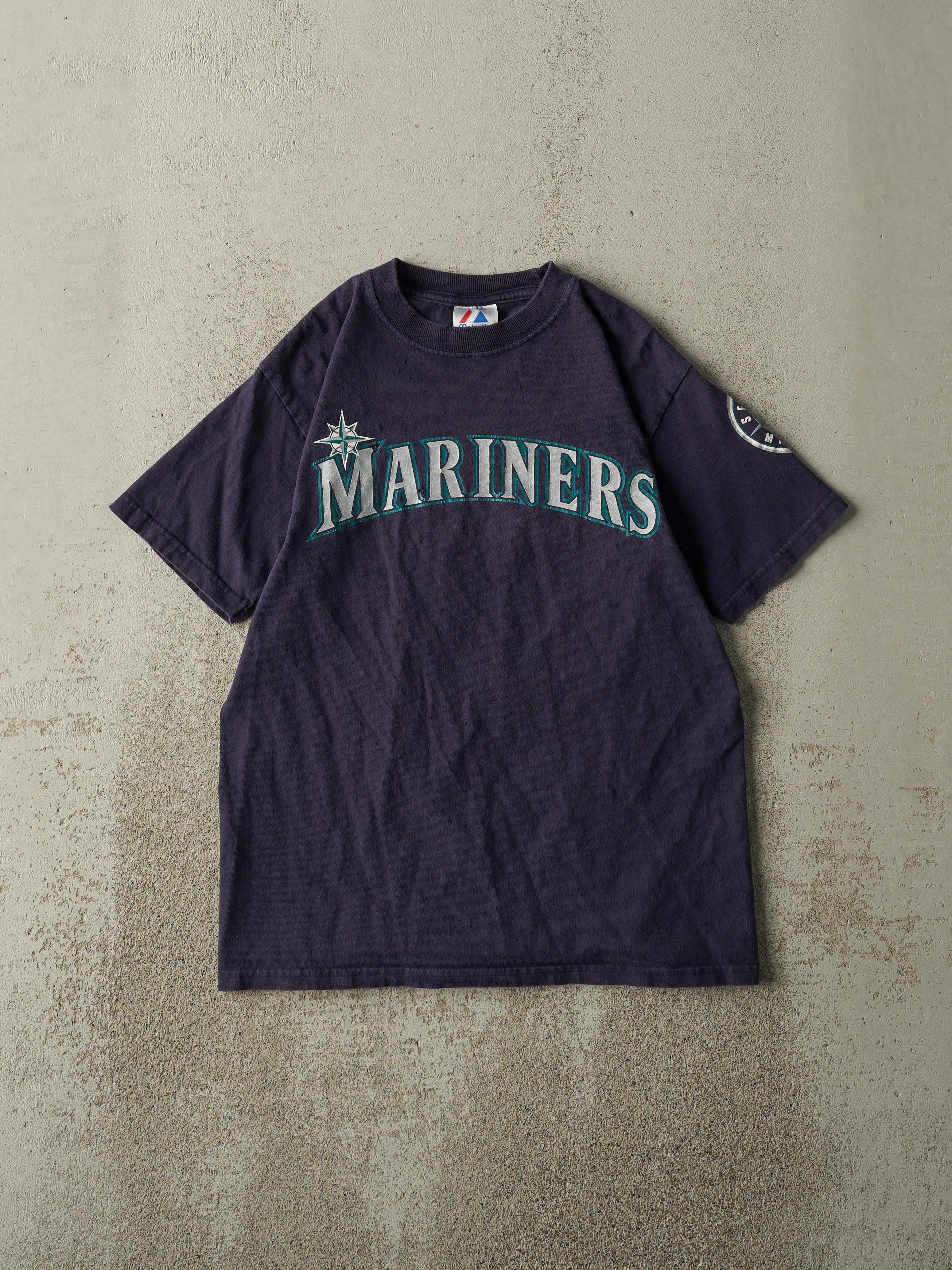 Vintage Y2K Navy Blue Seattle Mariners #29 Adrián Beltré Pérez Player Tee (S) sold by Rebalance Vintage