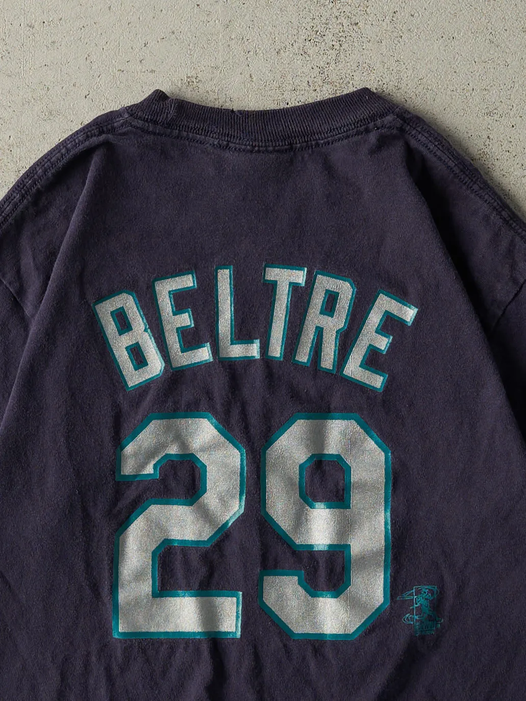 Vintage Y2K Navy Blue Seattle Mariners #29 Adrián Beltré Pérez Player Tee (S) sold by Rebalance Vintage product image thumbnail 5