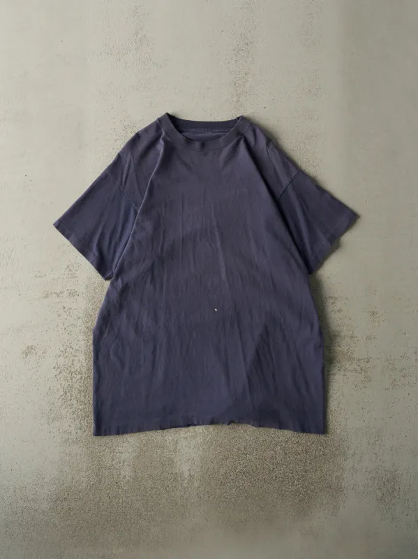 Vintage 90s Navy Blue Blank Single Stitch Tee (XL) sold by Rebalance Vintage