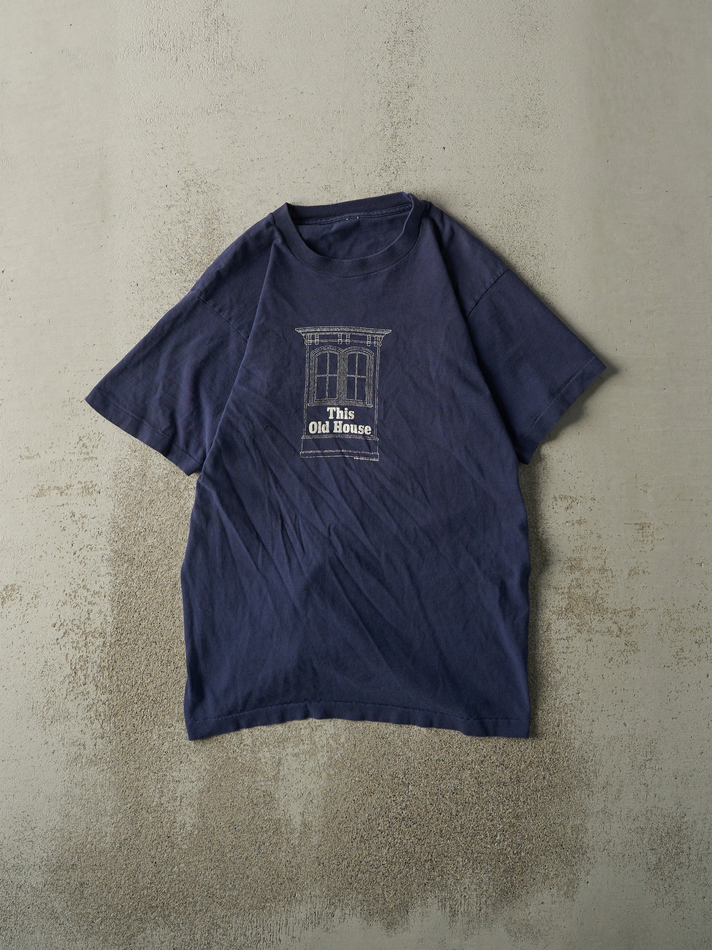 Vintage 90s Navy Blue This Old House Single Stitch Tee (M/L) sold by Rebalance Vintage
