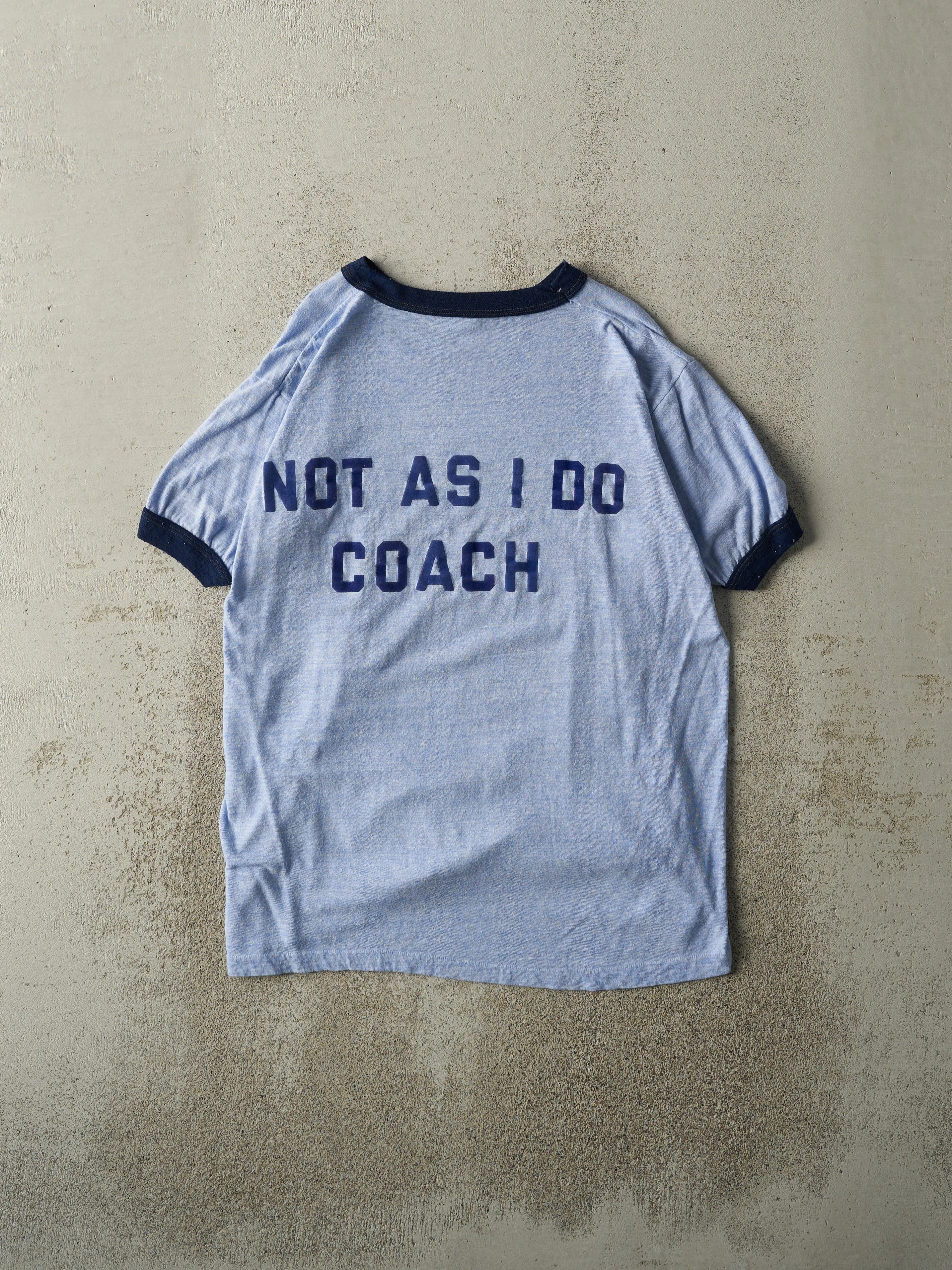 Vintage 80s Blue "Do As I Say Not As I Do" Ringer Tee (M) sold by Rebalance Vintage product image thumbnail 2