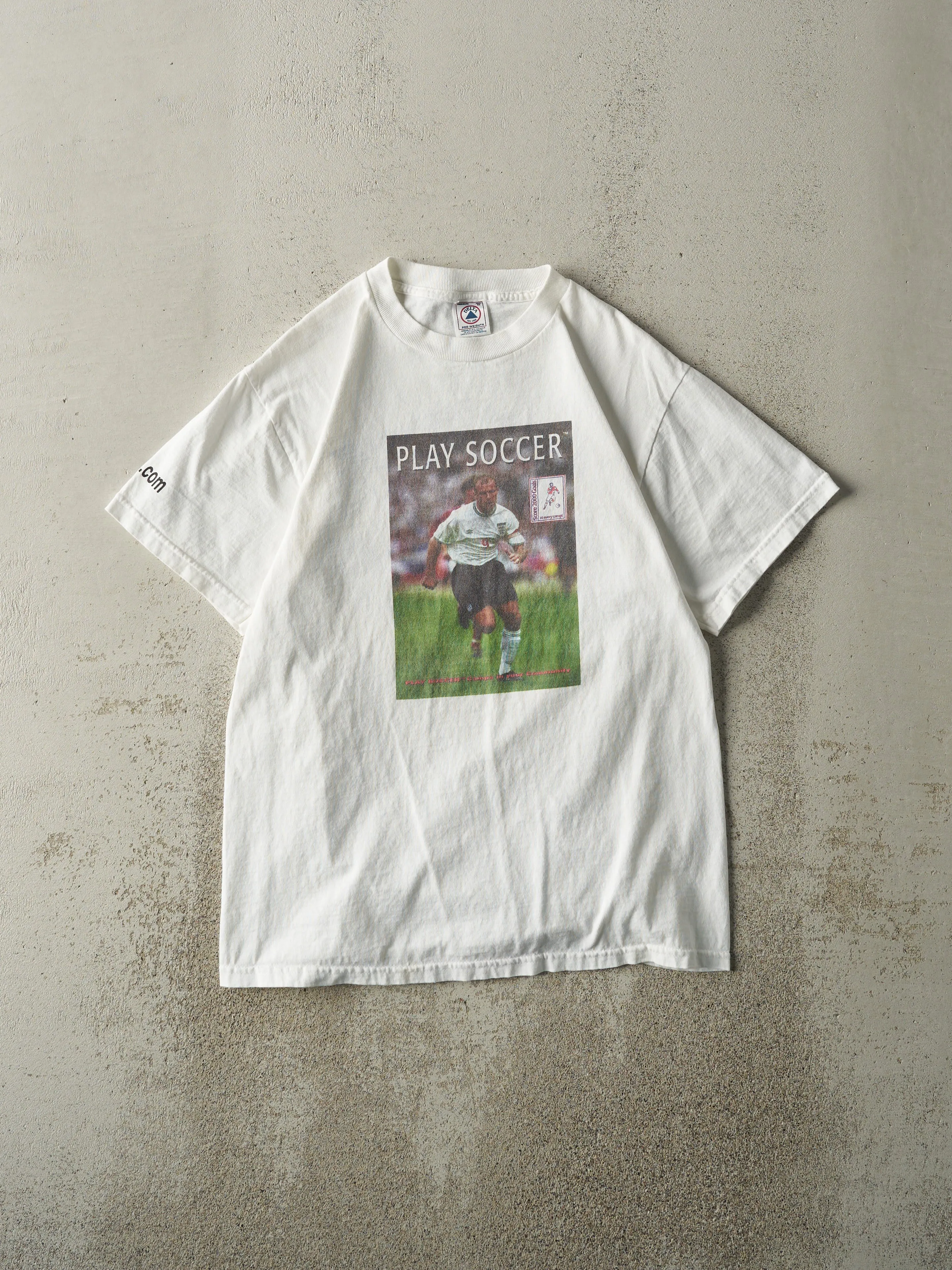 Vintage 00' White Play Soccer Umbro Tee (S) sold by Rebalance Vintage
