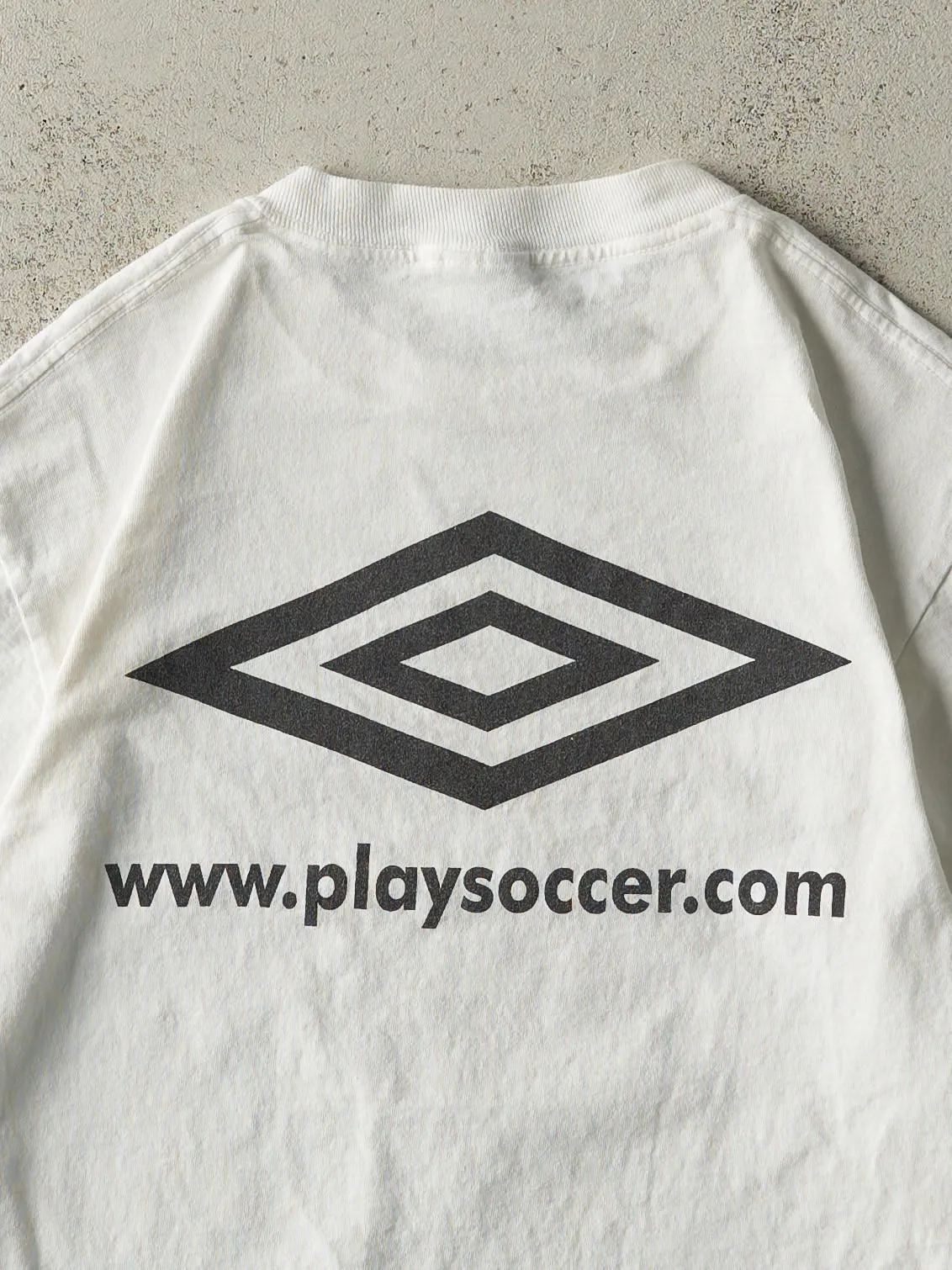 Vintage 00' White Play Soccer Umbro Tee (S) sold by Rebalance Vintage product image thumbnail 4
