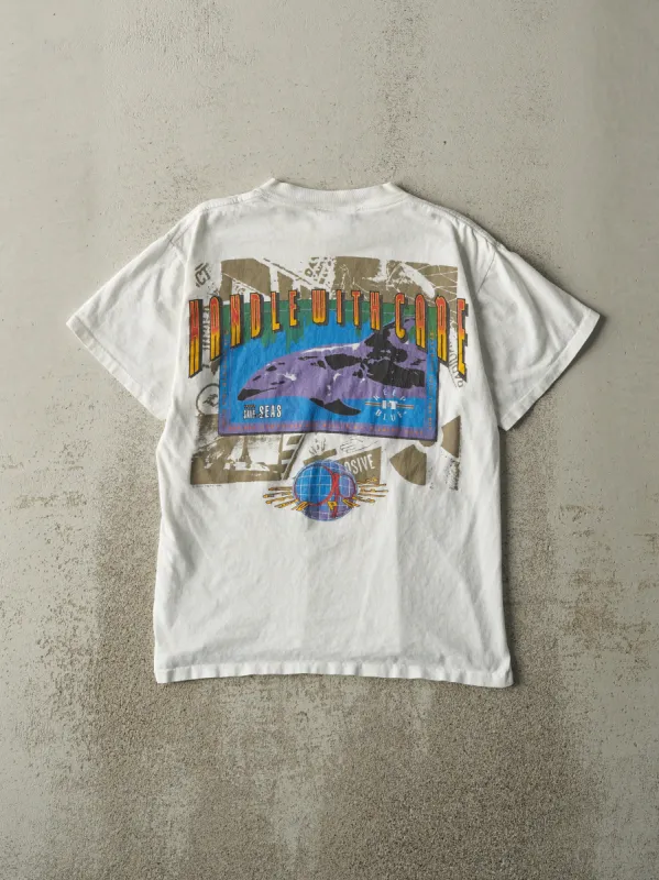 Vintage 93' White Ocean Pacific Single Stitch Tee (S) sold by Rebalance Vintage