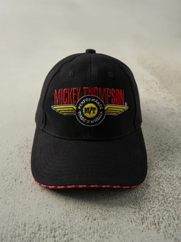 Vintage Y2K Black Embroidered Mickey Thompson Strap Back Hat sold by Rebalance Vintage