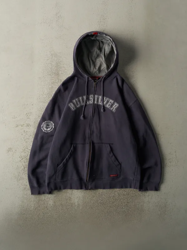 Vintage Y2K Navy Blue Quiksilver Zip Up Hoodie (L) sold by Rebalance Vintage