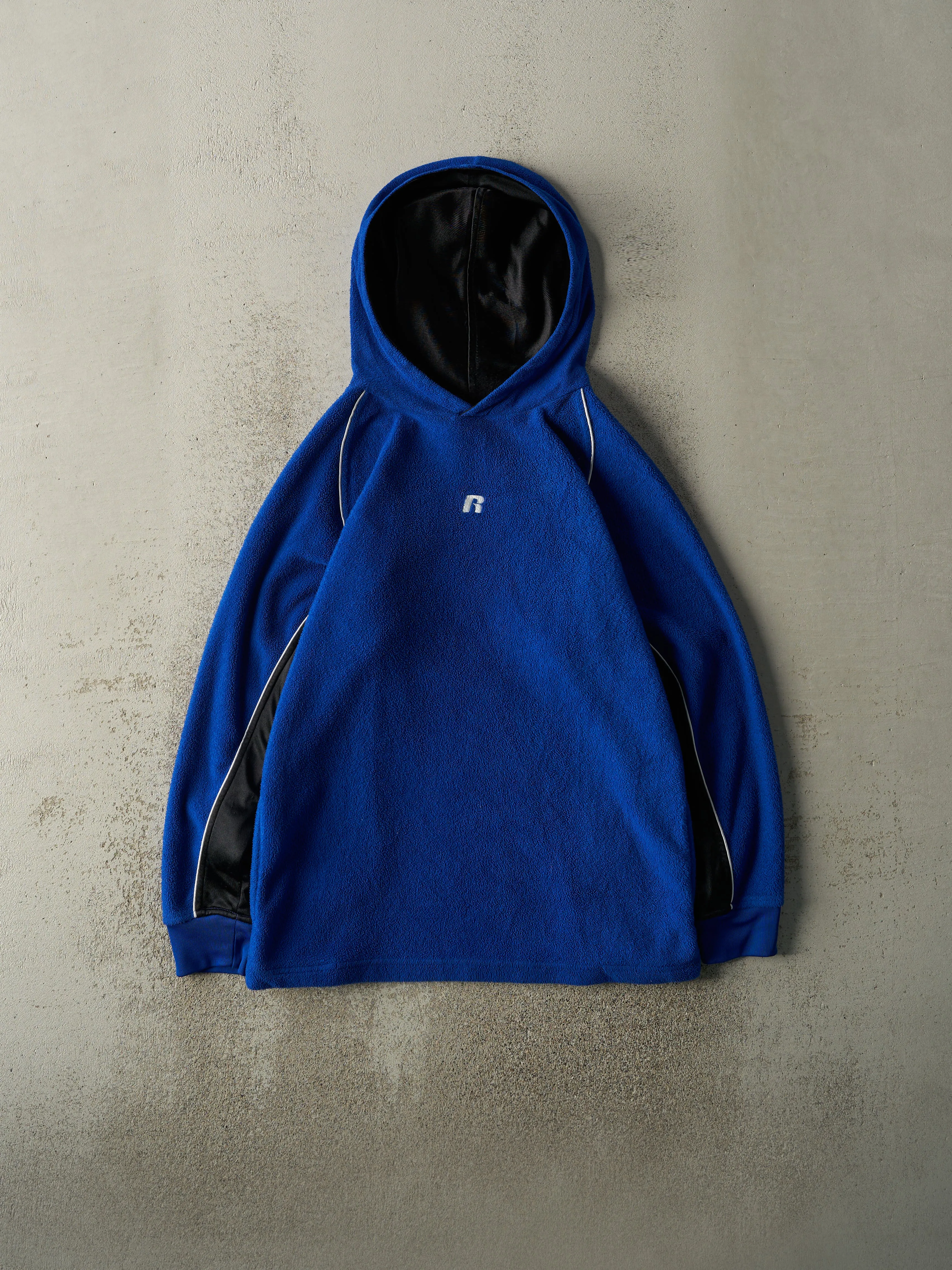 Vintage Y2K Blue & Black Russell Athletic Embroidered Fleece Hoodie (S) sold by Rebalance Vintage