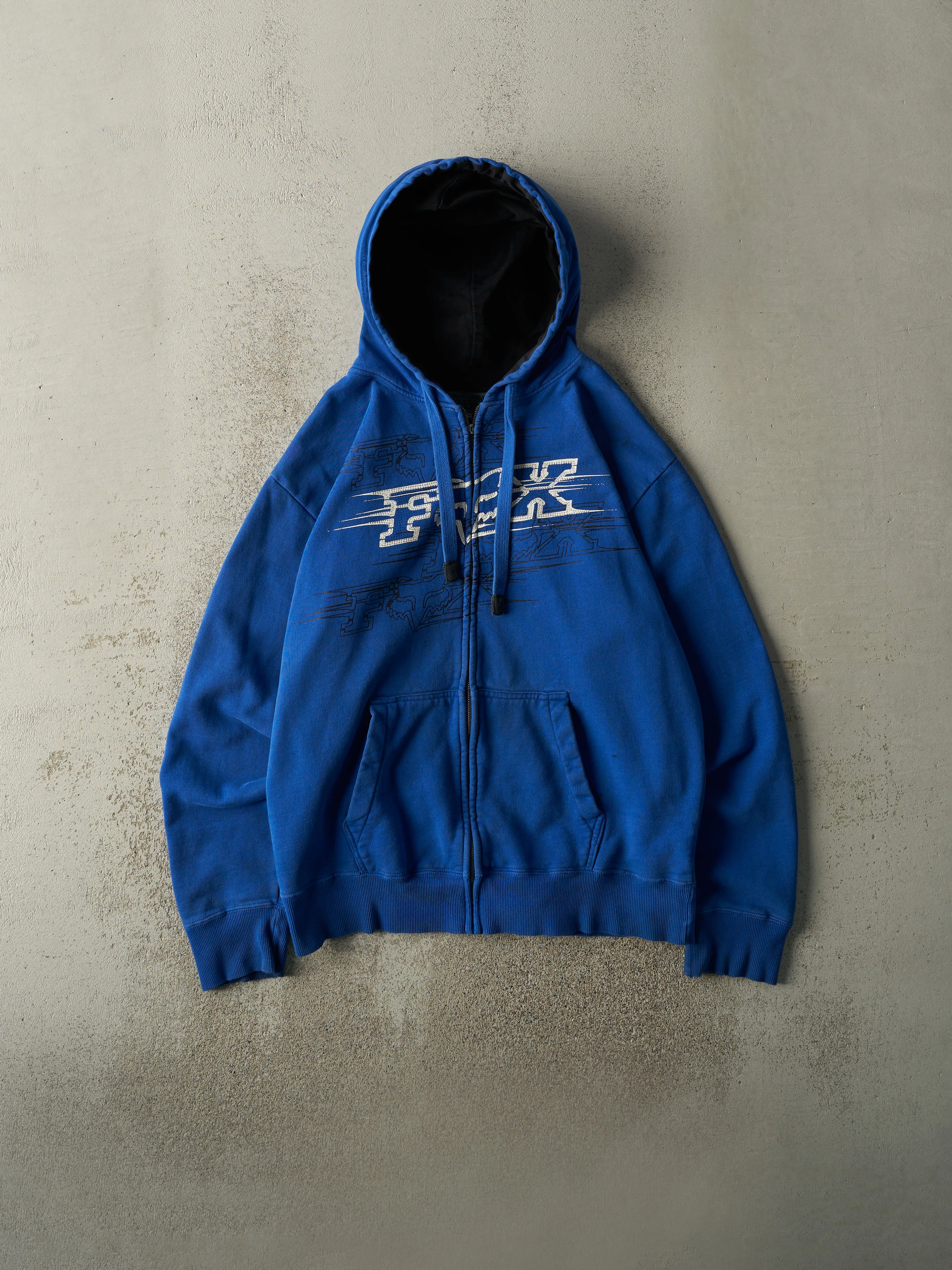 Vintage Y2K Blue Fox Racing Zip Up Hoodie (M/L) sold by Rebalance Vintage